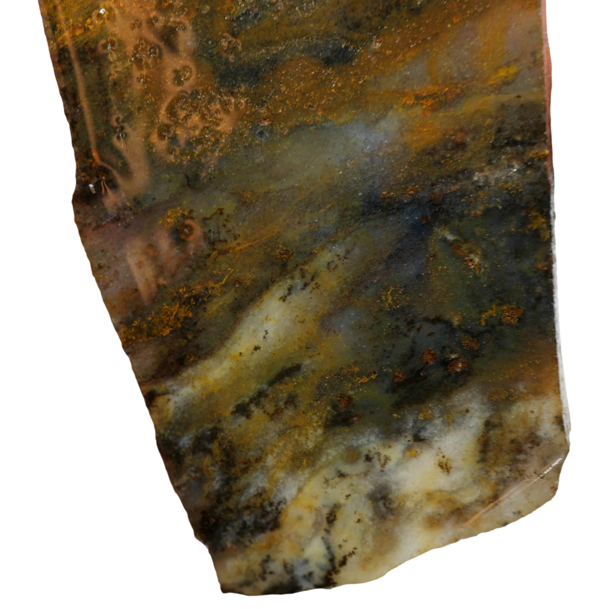 Ochoco Sunset Agate Slab – Mossy Patterns Center Banding Rare #3972-Photo5