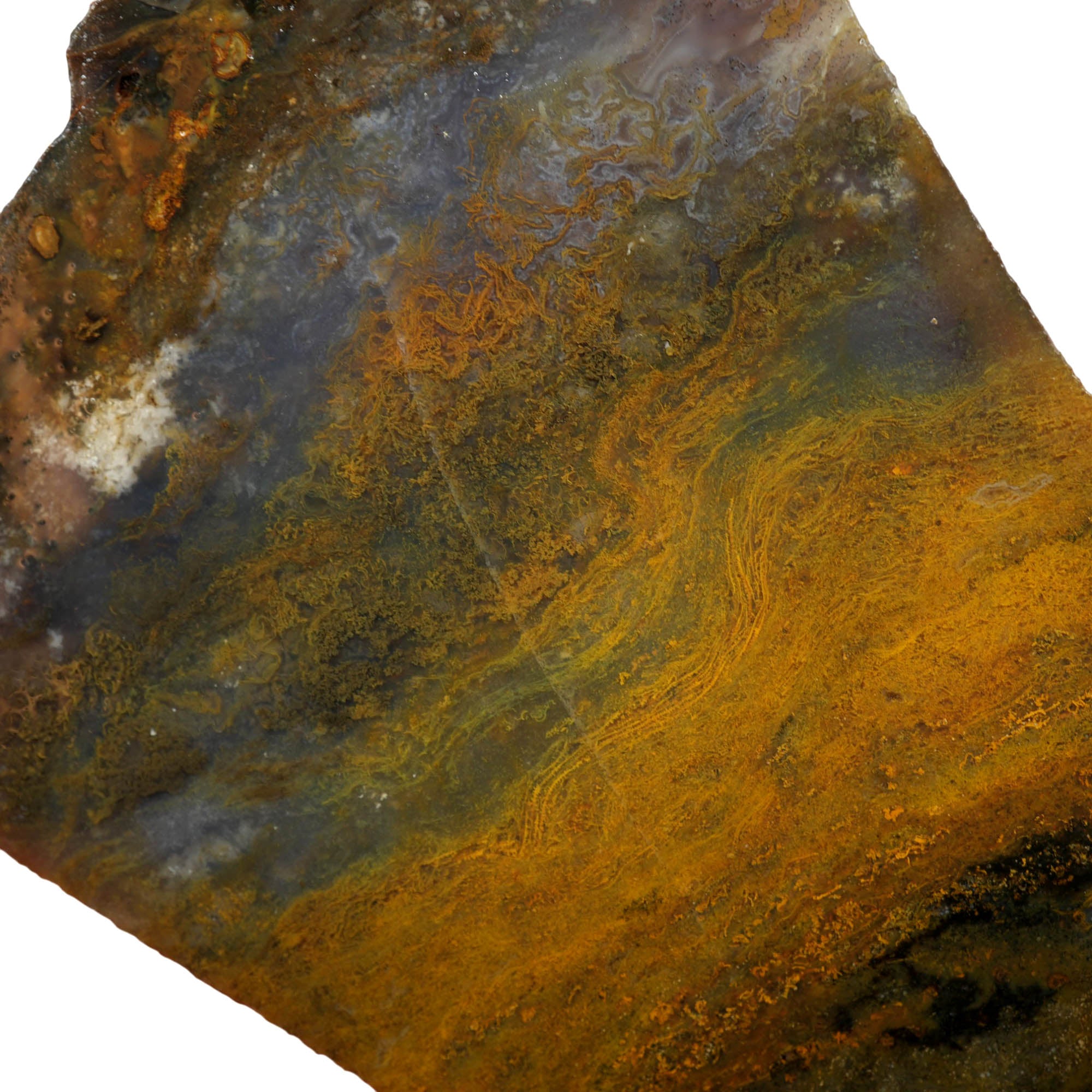 Ochoco Sunset Agate Slab – Mossy Patterns Center Banding Rare #3972-Photo2