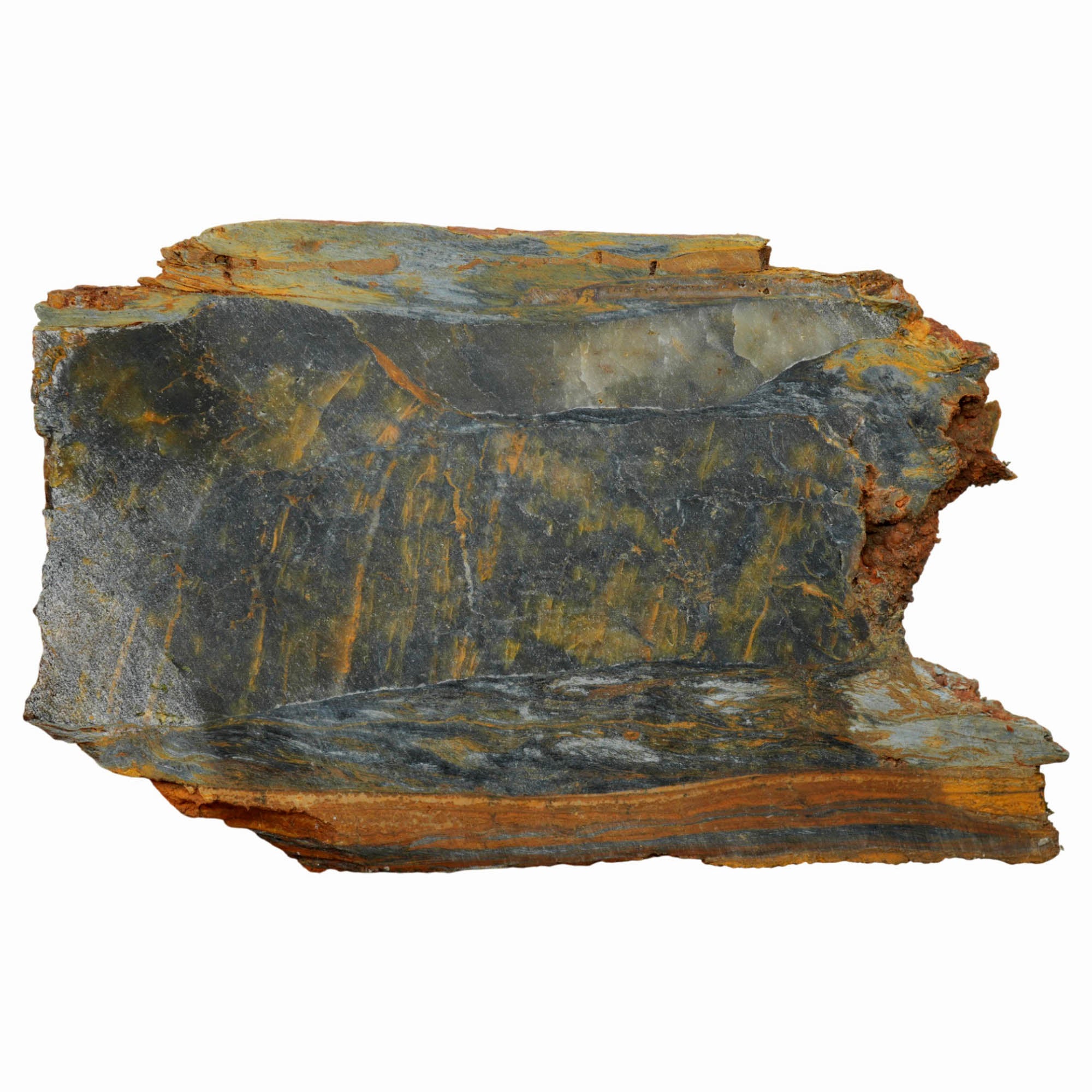 African Nellite Slab Dry – Classic Pattern Chatoyancy Hematite Inclusions #3974-Photo5