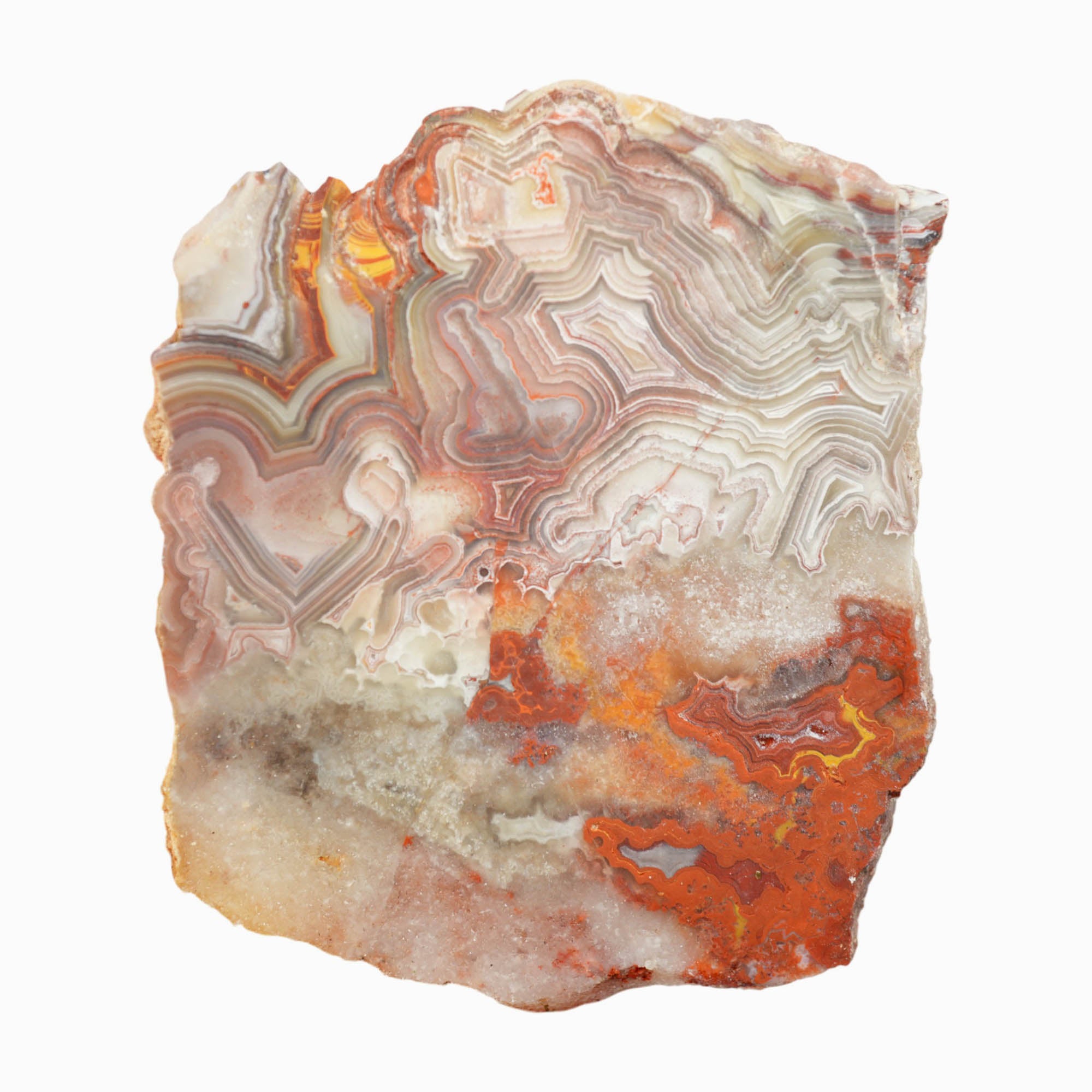 Laguna Lace Agate Slab Dry - Vibrant Red Tube Pattern Detail #3982-Photo5