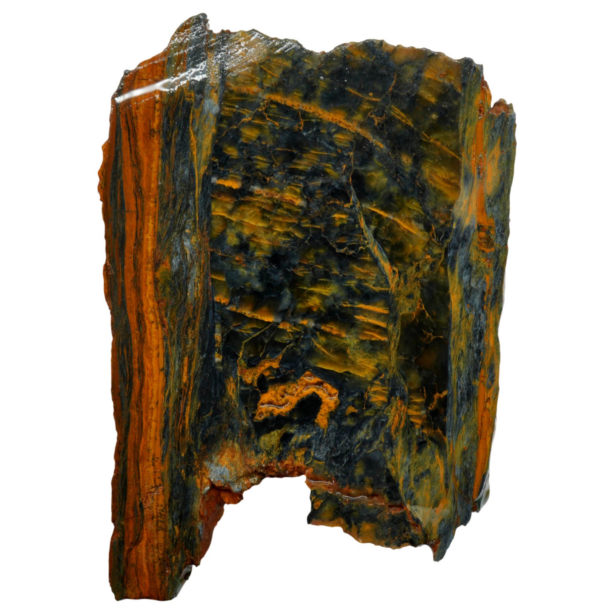 African Nellite Slab - Blue Gold Chatoyancy Hematite Inclusions #3990-3