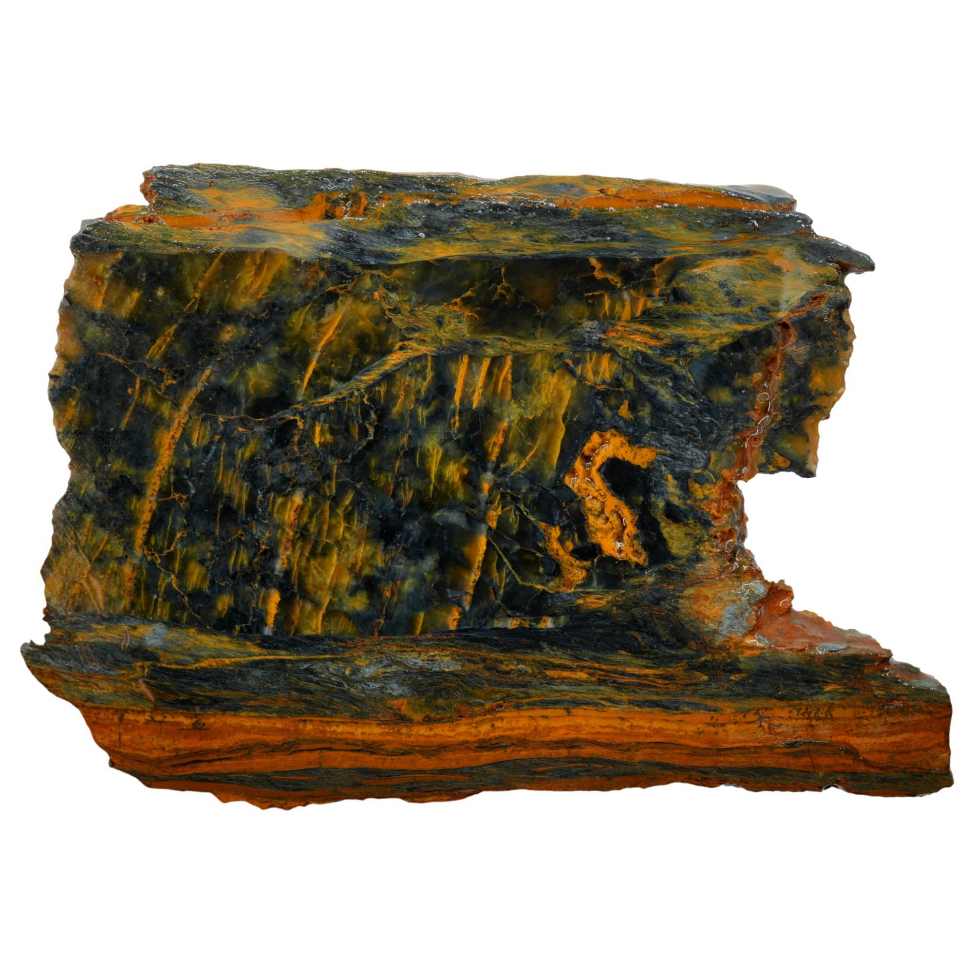 African Nellite Slab - Blue Gold Chatoyancy Hematite Inclusions #3990-4