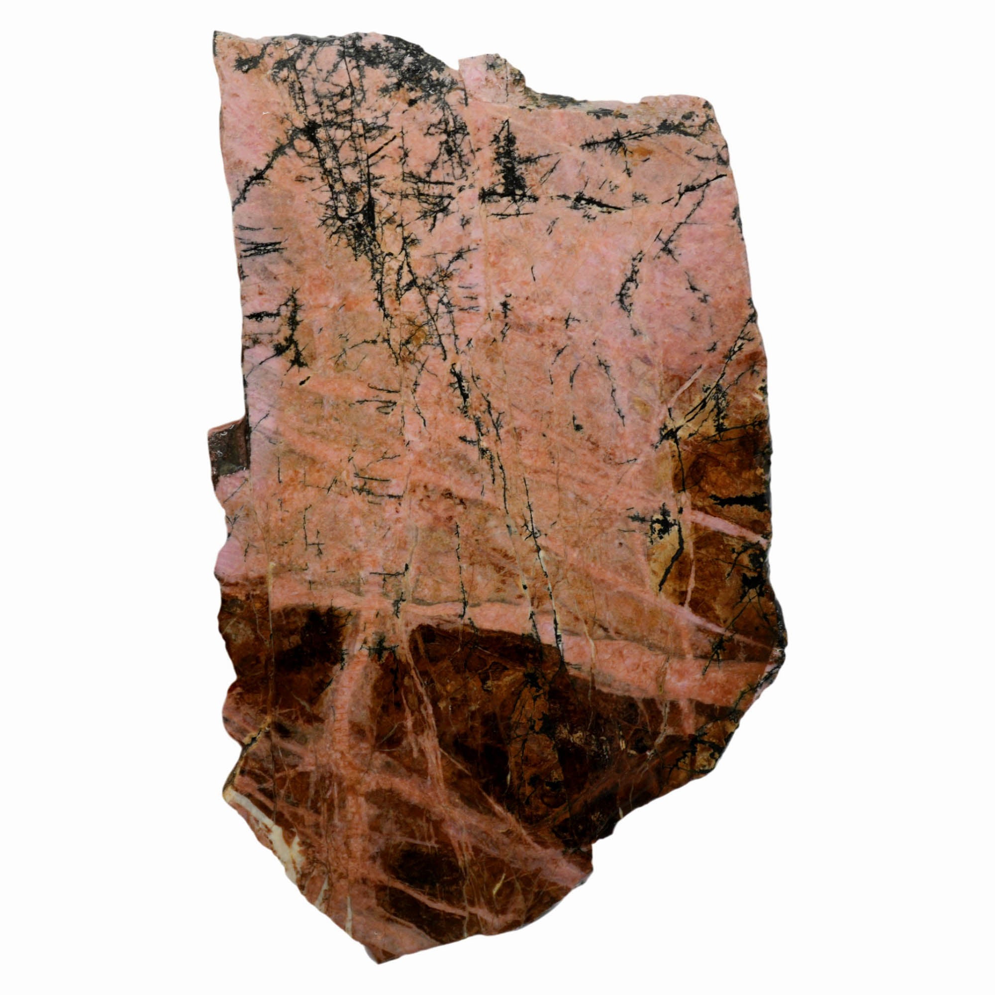 Rhodonite Slab - Bubblegum Pink Black Dendritic Lightning Patterns #3992-Photo3