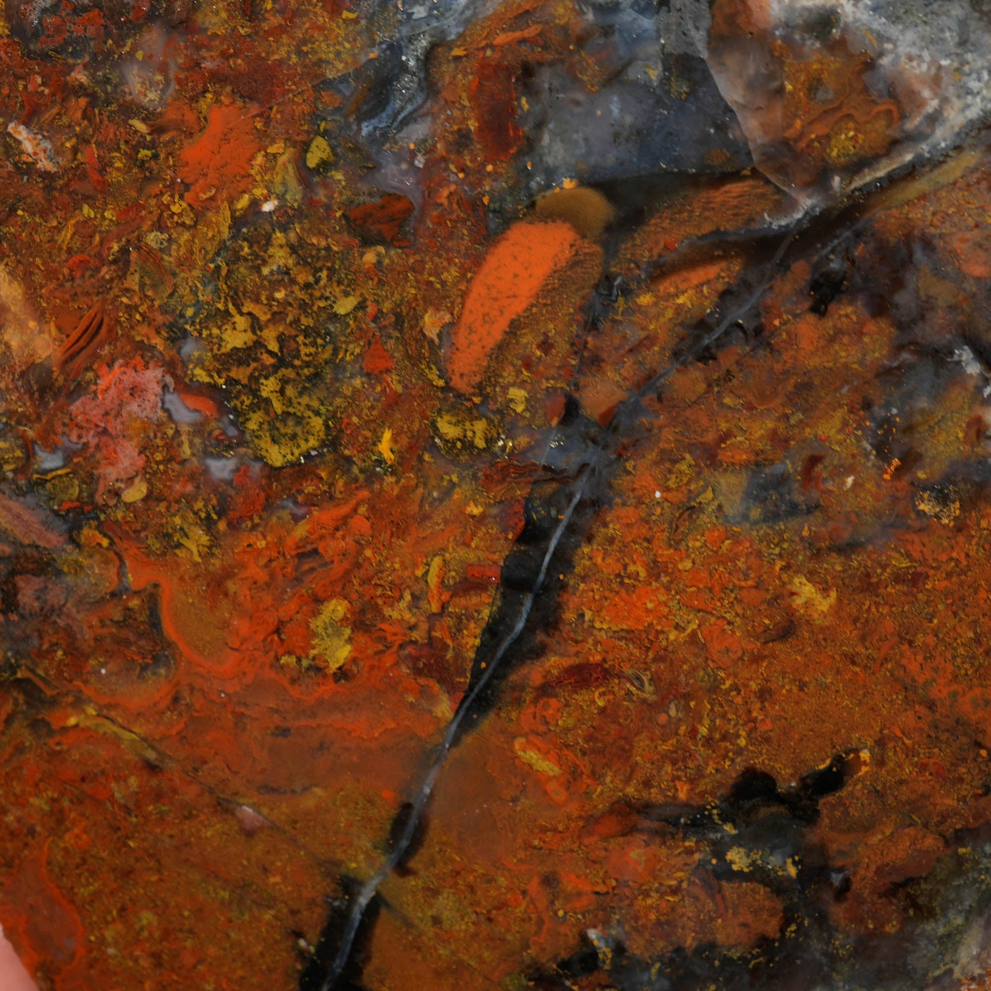 Utah Raspberry Agate Slab – Conglomerate Moss Pattern Wet #3996-Photo3