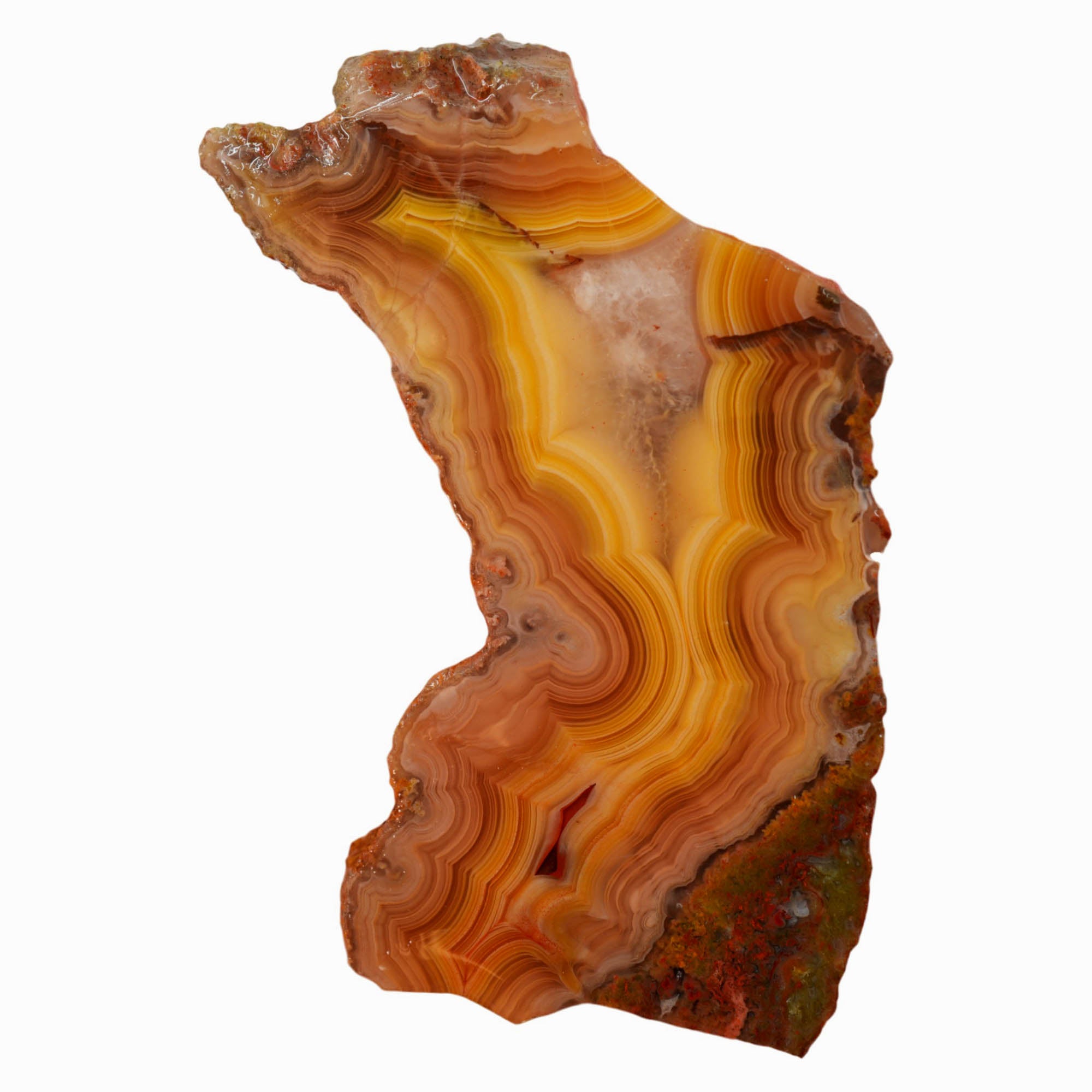 Laguna Agate Slab - Orange Peach Fortification Banded High Contrast #3999-Photo4