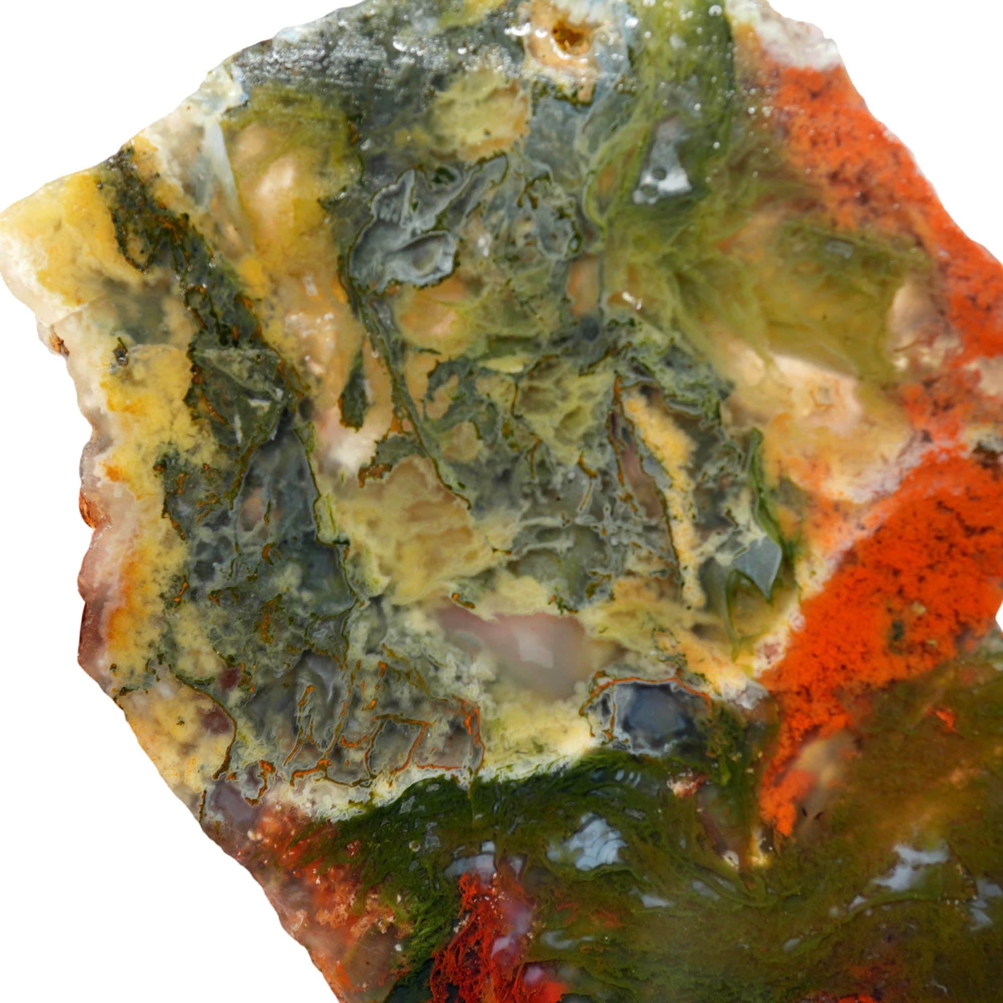 Maury Mountain Moss Agate Slab – Green and Red Moss Pattern #4005-2
