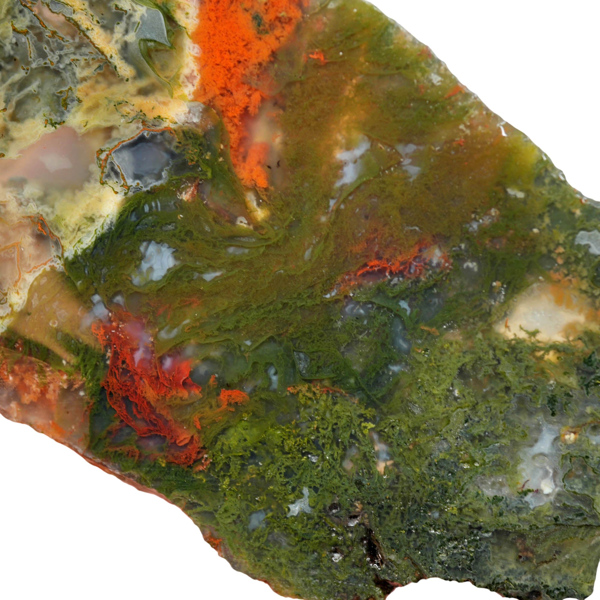 Maury Mountain Moss Agate Slab – Green and Red Moss Pattern #4005-3