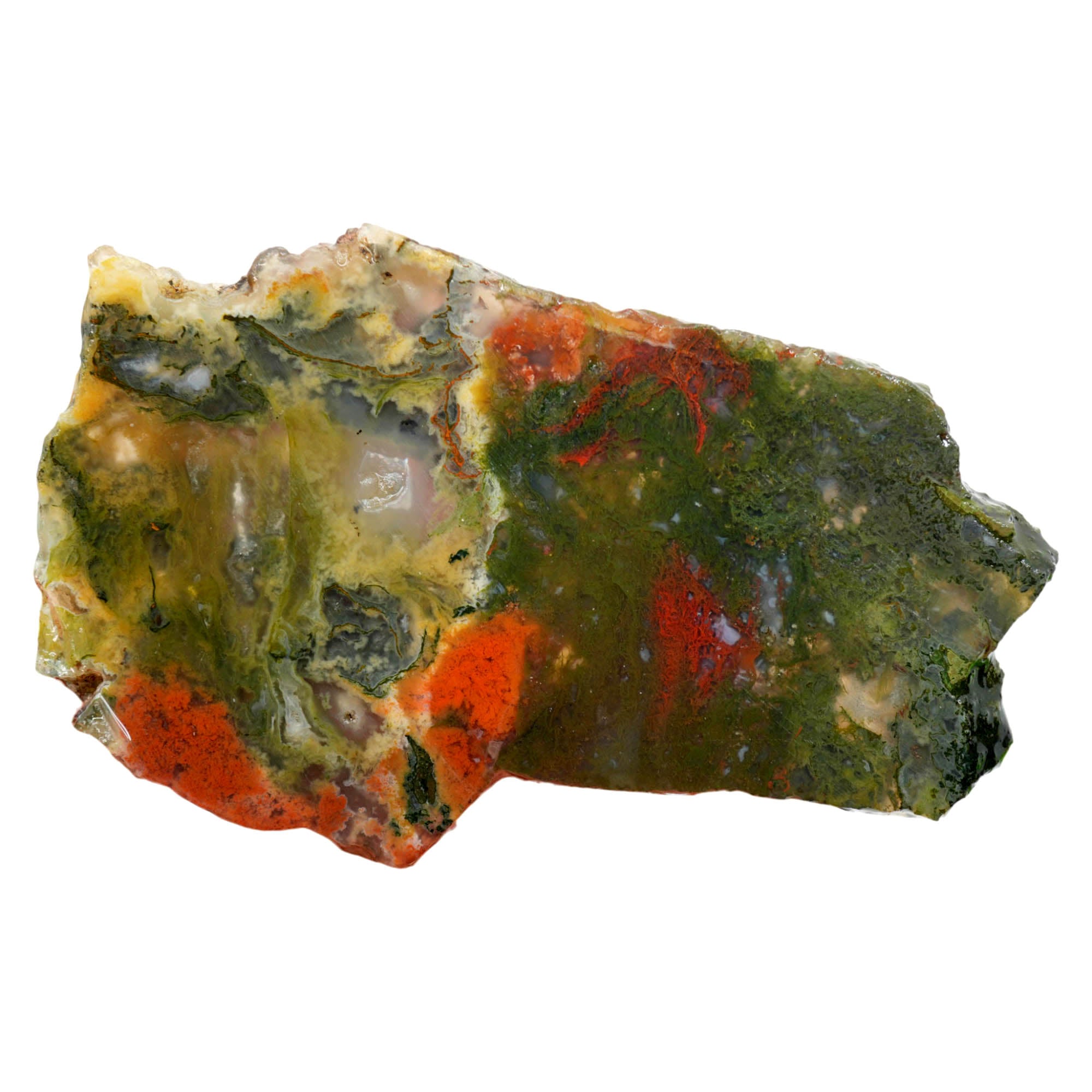 Maury Mountain Moss Agate Slab – Green and Red Moss Pattern #4005-4