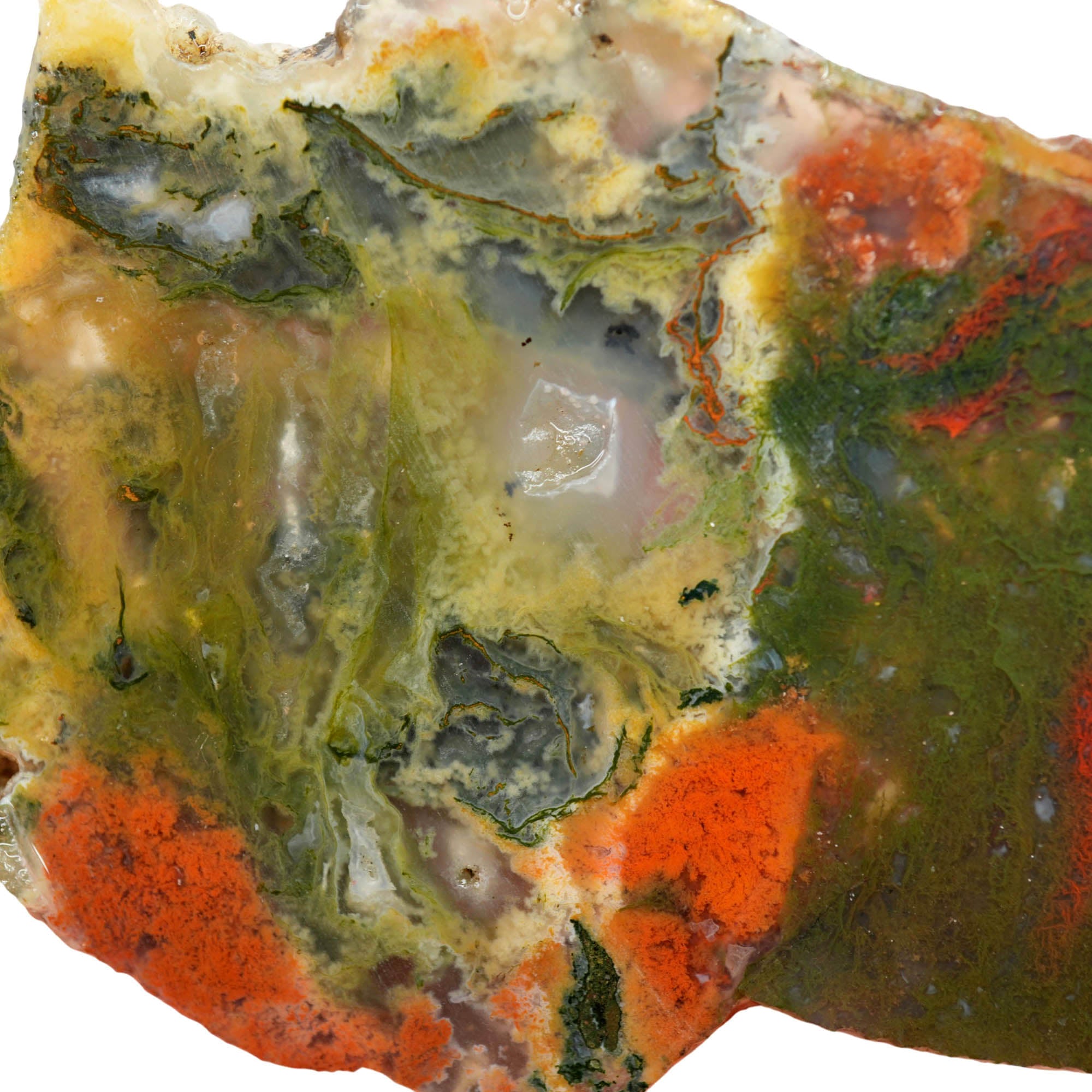 Maury Mountain Moss Agate Slab – Green and Red Moss Pattern #4005-5