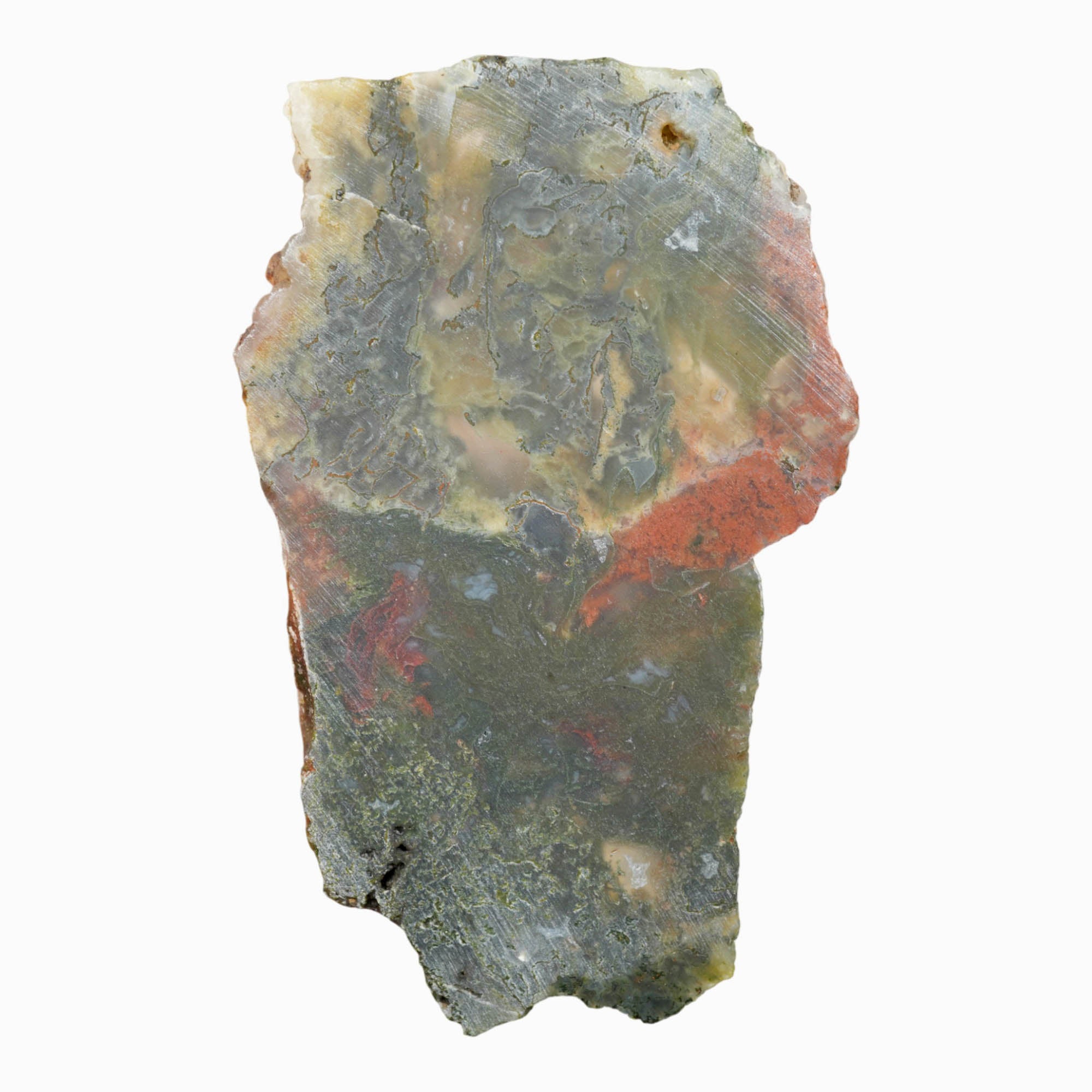 Maury Mountain Moss Agate Slab Dry – Green and Red Moss Pattern #4005-6