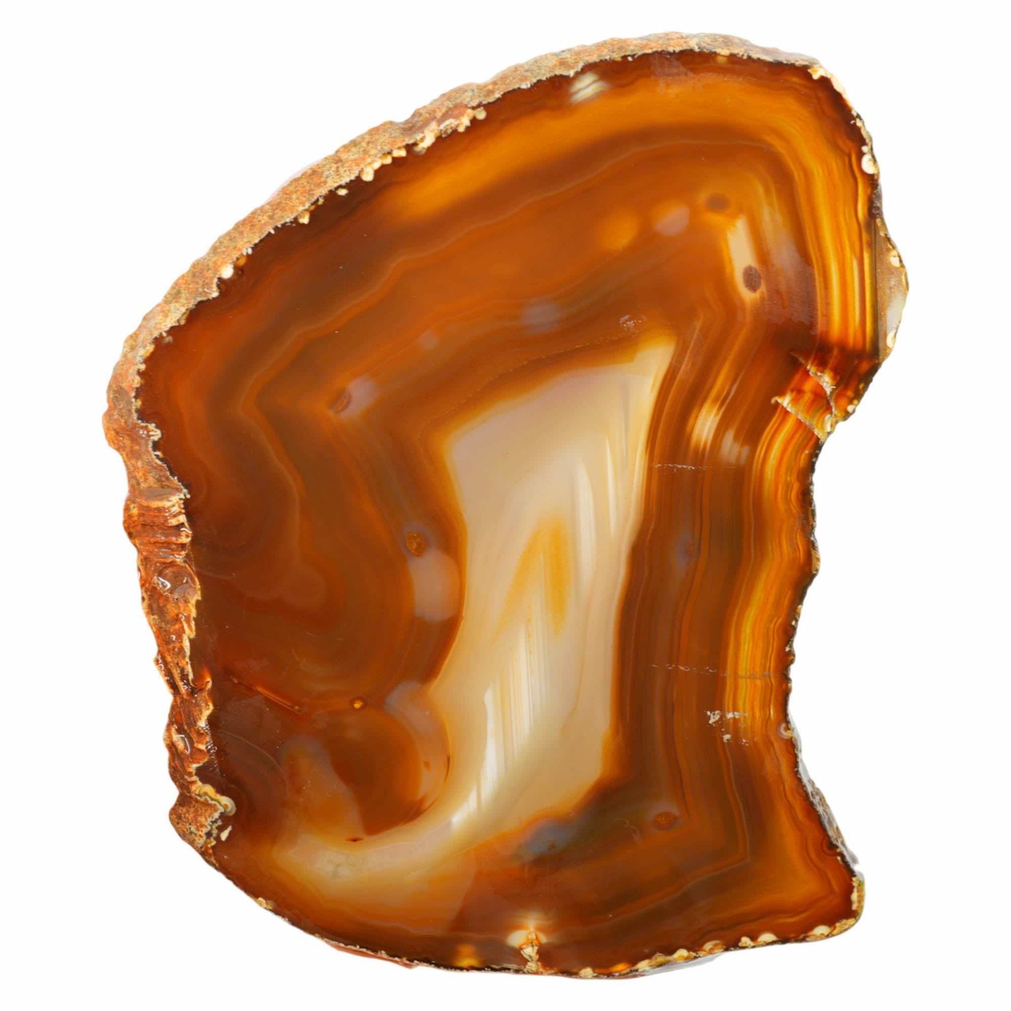 Brazilian Agate Slab - Waterline Pattern Banding Fortification Tube #4006-5