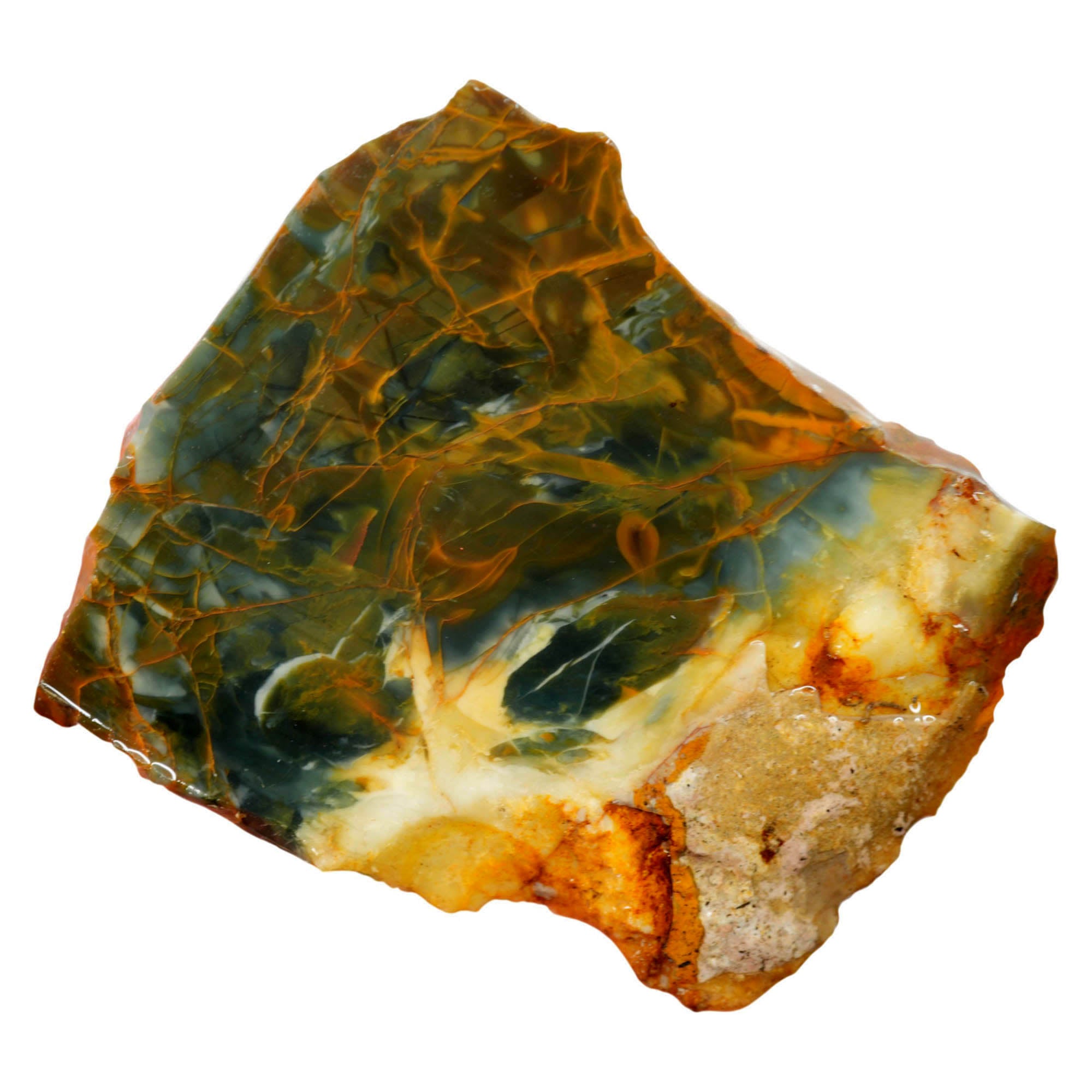 Hidden Canyon Moss Jasper Slab - Blue Druzy Flowing - Utah Rare