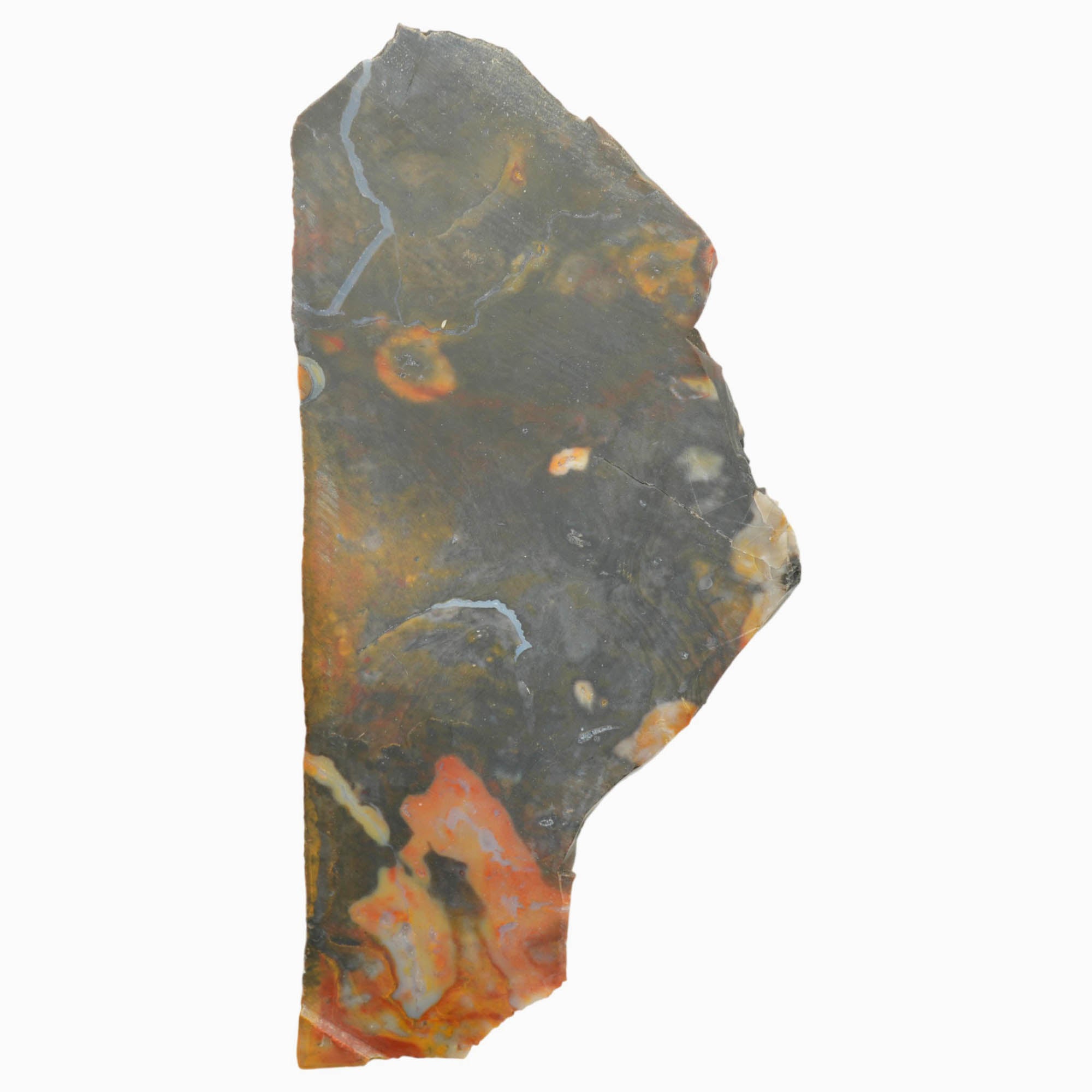 Ohio Flint Slab - Red Base with Wavy Dark Lines Solid Cabber