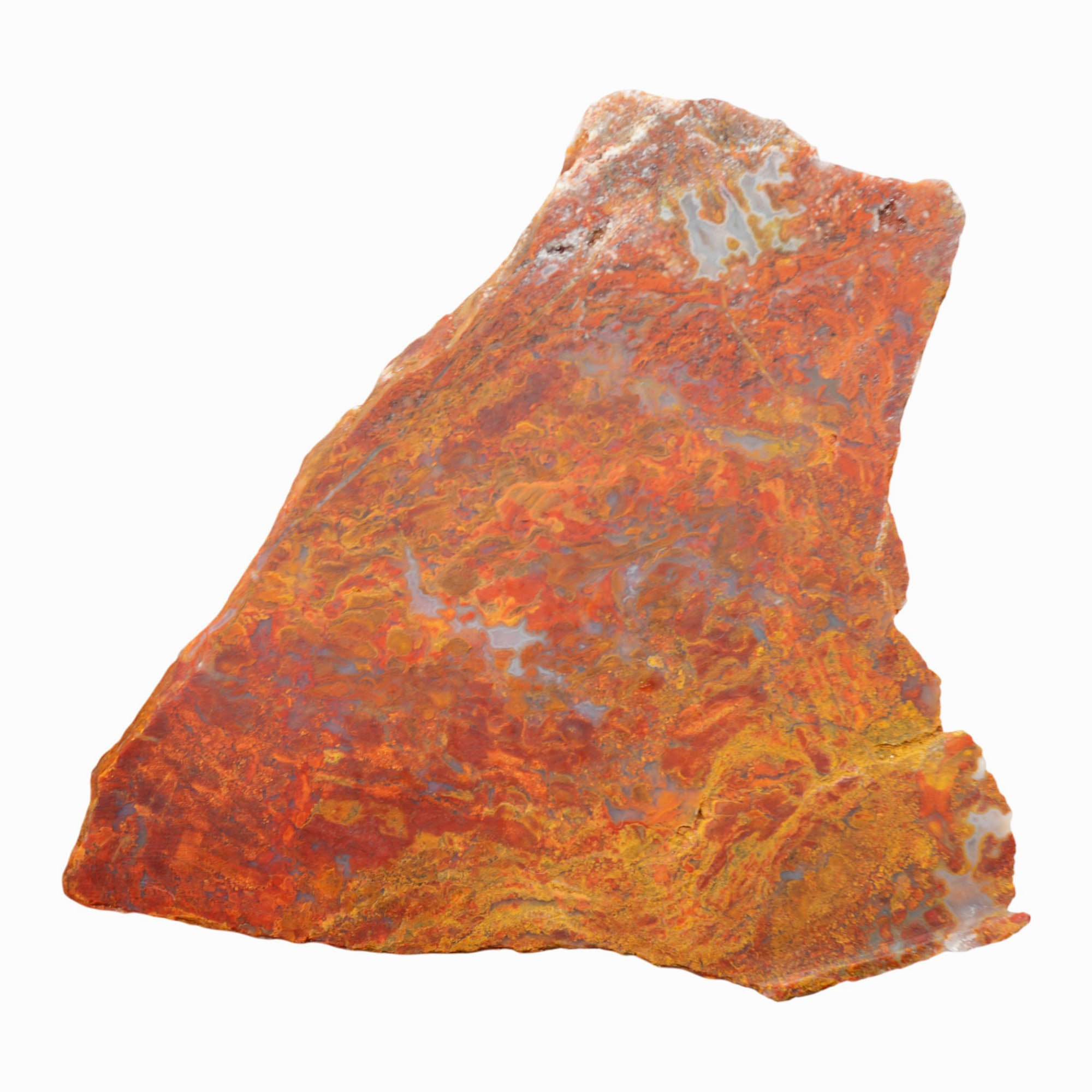 Apple Valley Agate Slab - Bright Red Golden Streaks with Moss