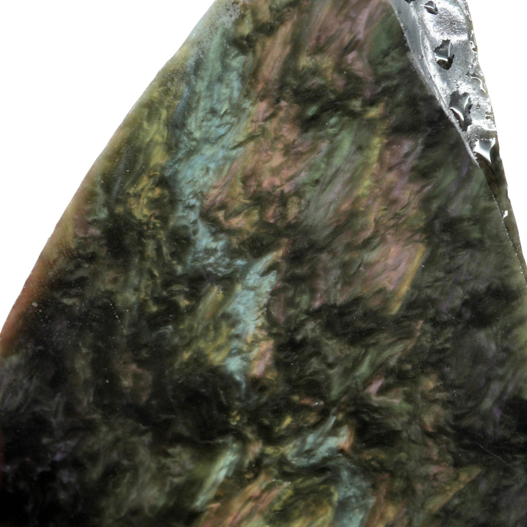 Mexican Velvet Obsidian Slab - Royal Peacock Pattern Old Stock