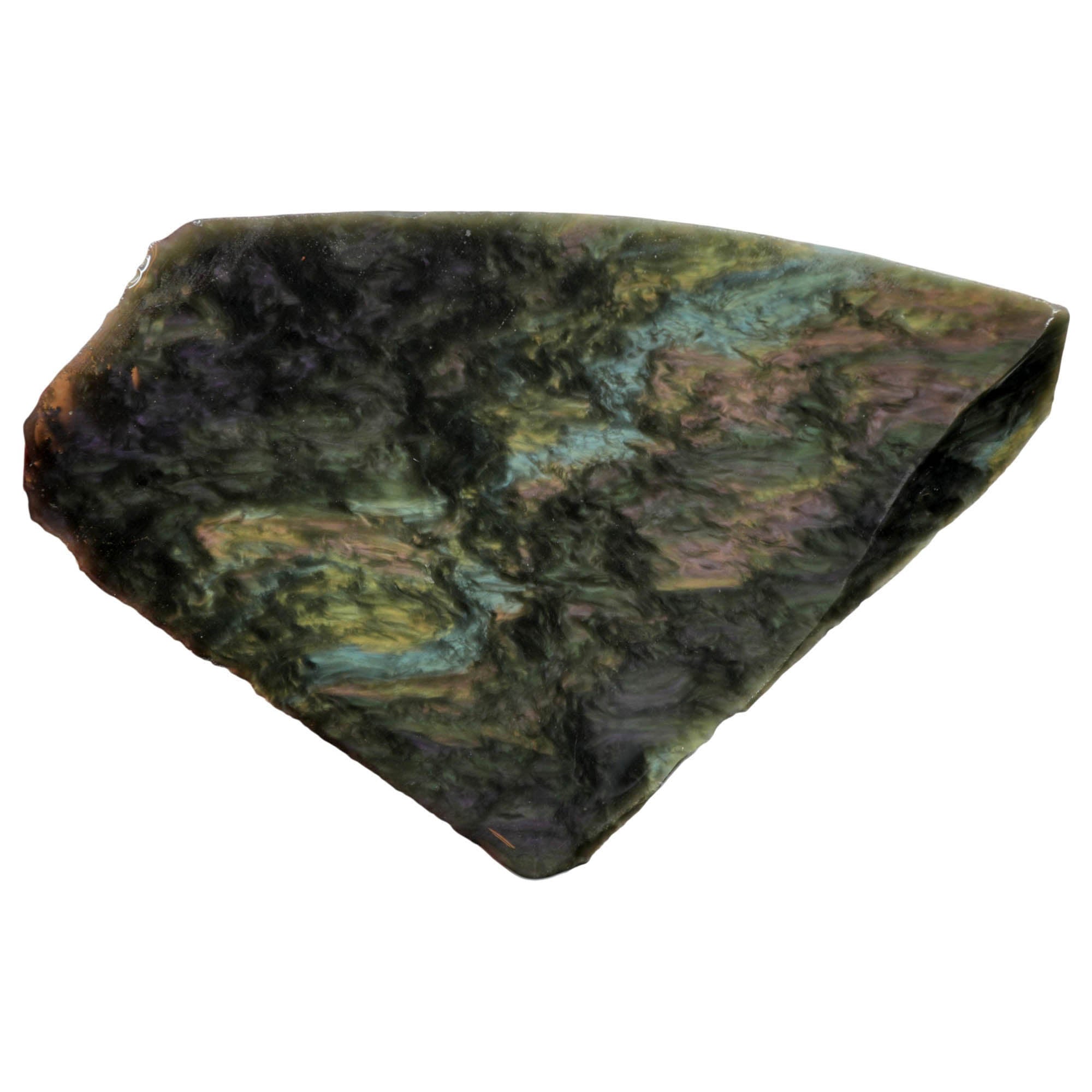 Mexican Velvet Obsidian Slab - Royal Peacock Pattern Old Stock