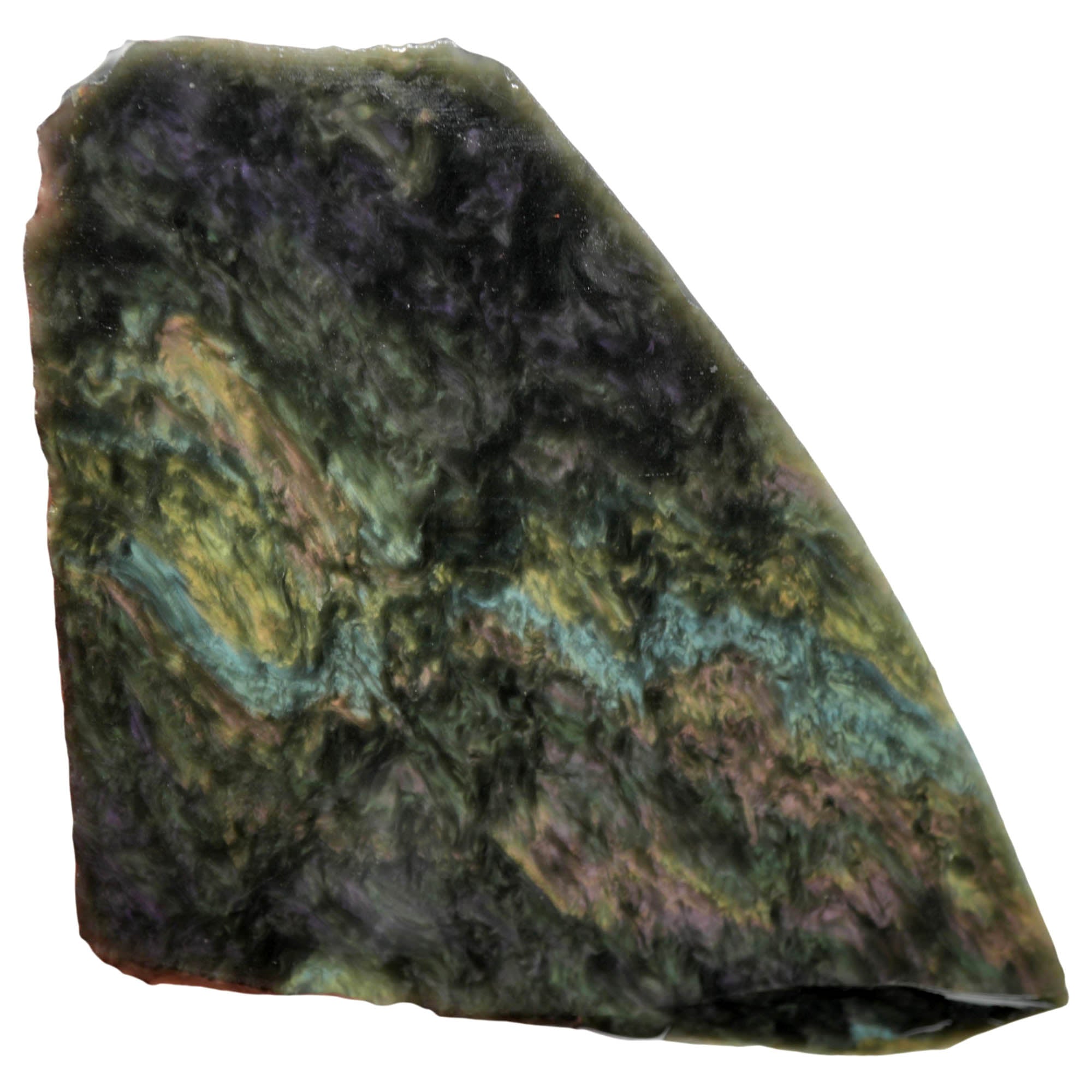 Mexican Velvet Obsidian Slab - Royal Peacock Pattern Old Stock