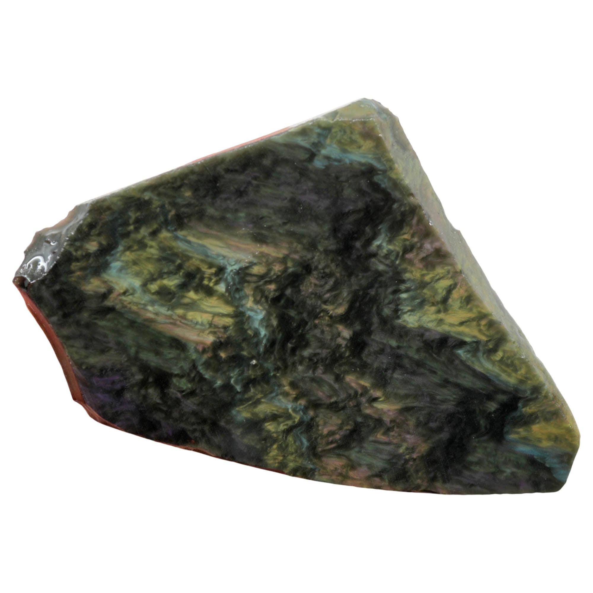 Mexican Velvet Obsidian Slab - Royal Peacock Pattern Old Stock