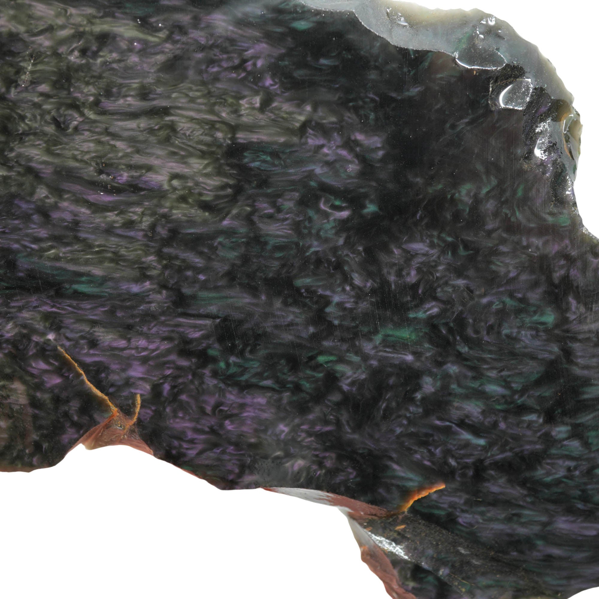 Mexican Velvet Obsidian Slab - Green Purple Royal Peacock Old Stock