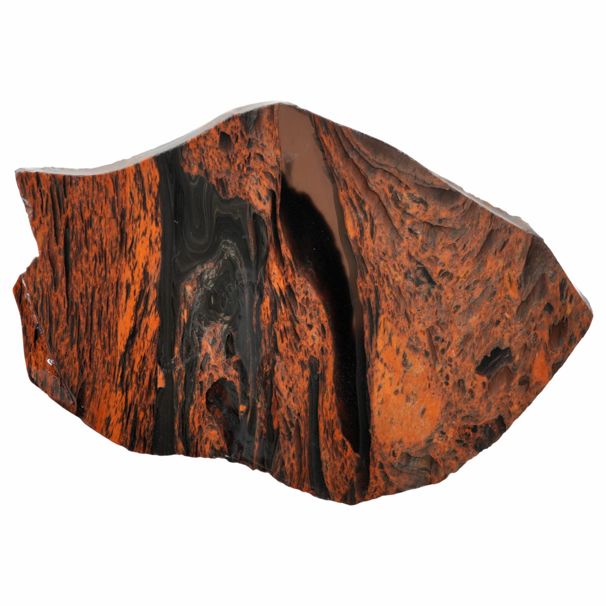Tri-Flow Obsidian Slab - 3D Clear River with Mahogany Glass Butte