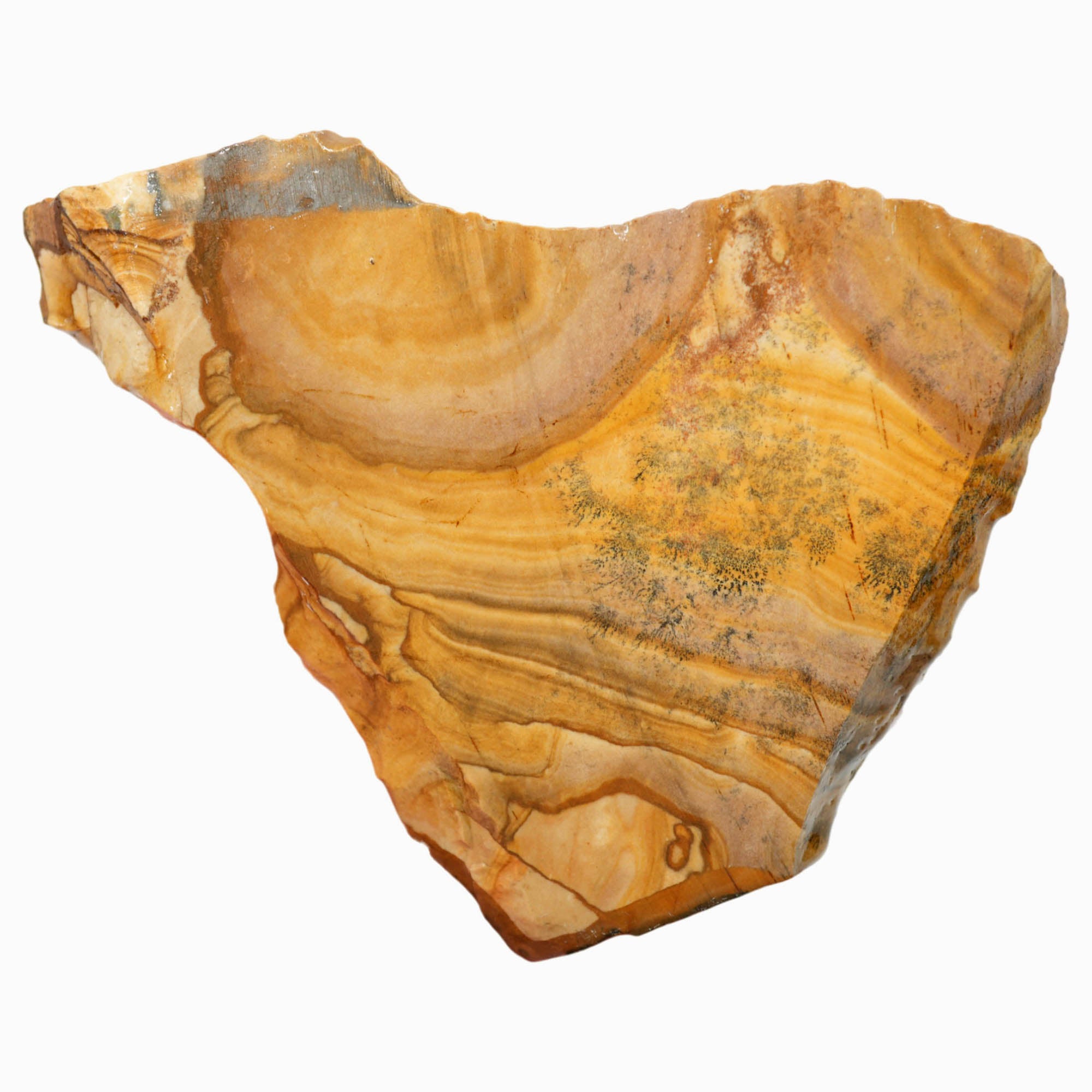 Biggs Picture Jasper Slab - Blue Biggs Wavy Desert Hills with Dendrites