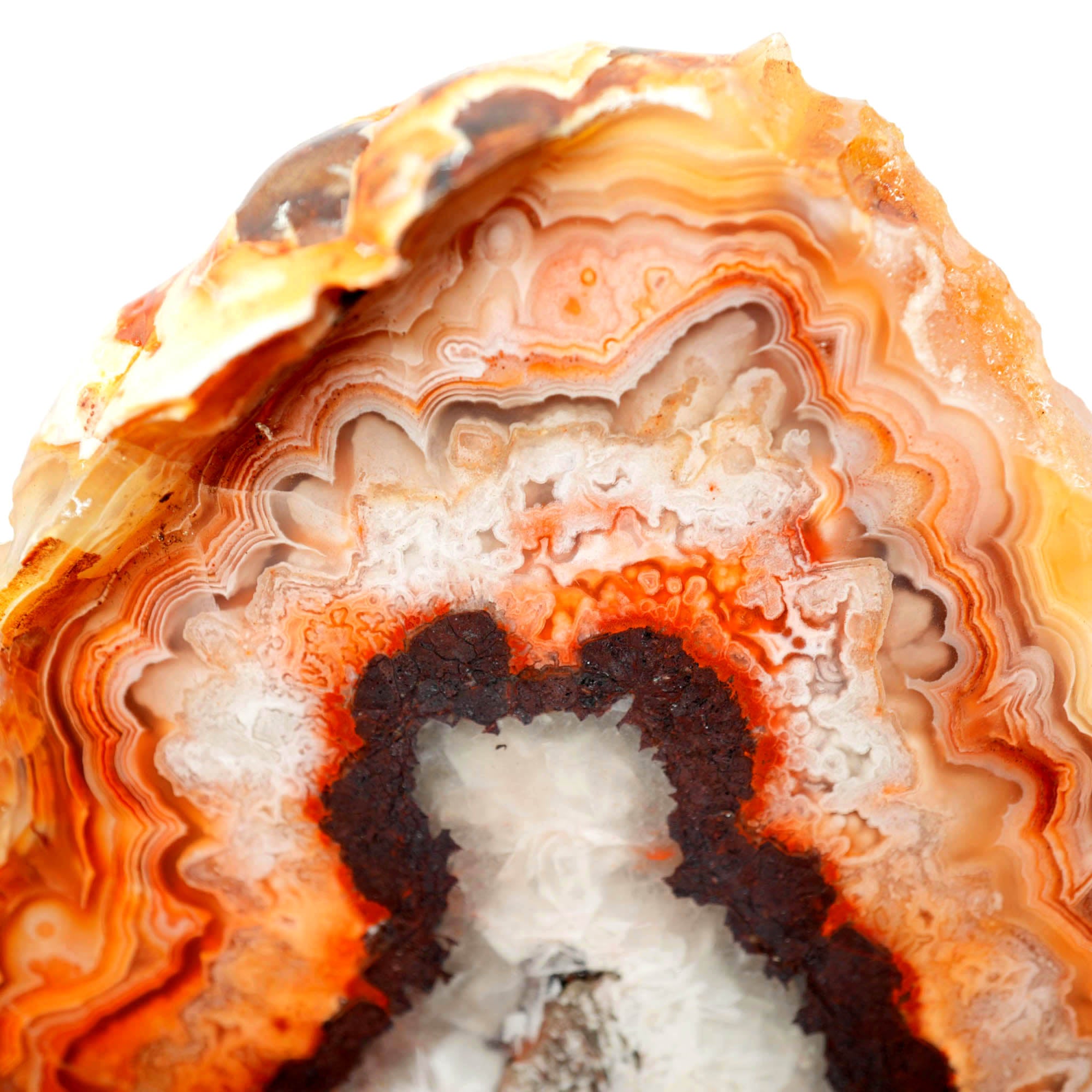 Crazy Lace Agate Slab - Black-Outlined Snowflakes with Lace