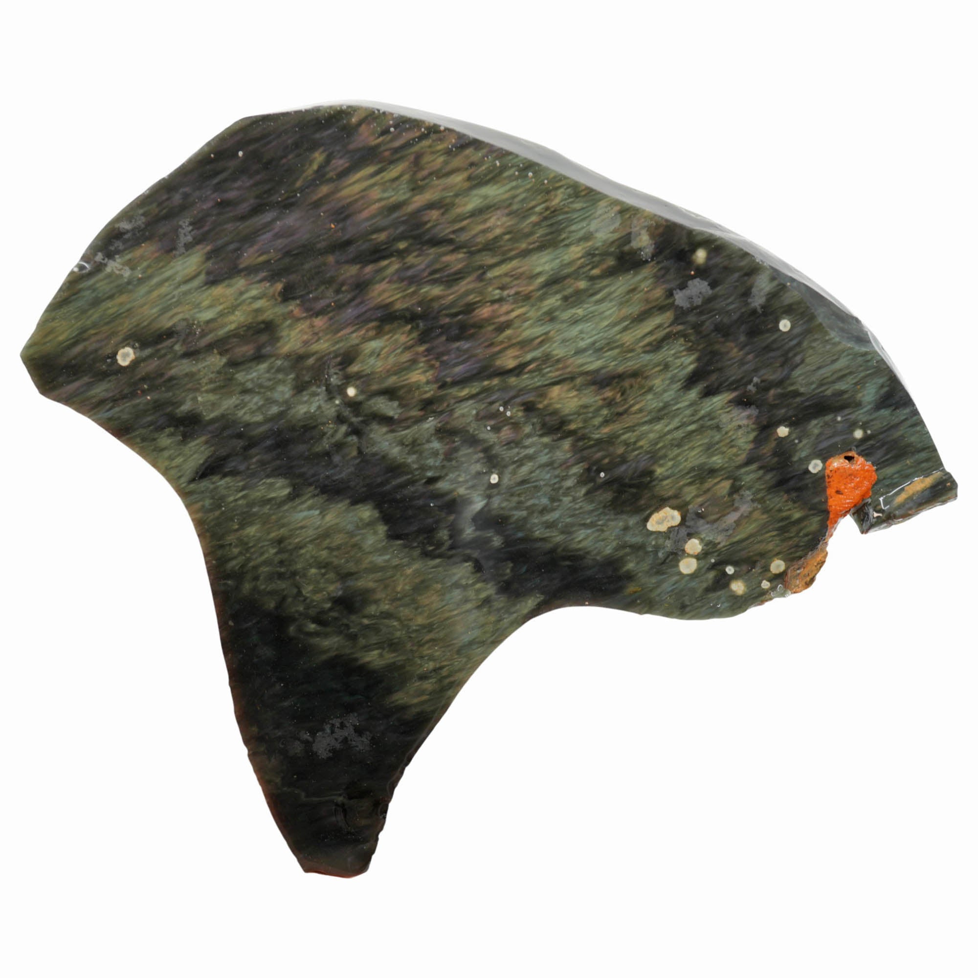 Mexican Velvet Obsidian Slab - Blue Green Flash in Waves Old Stock