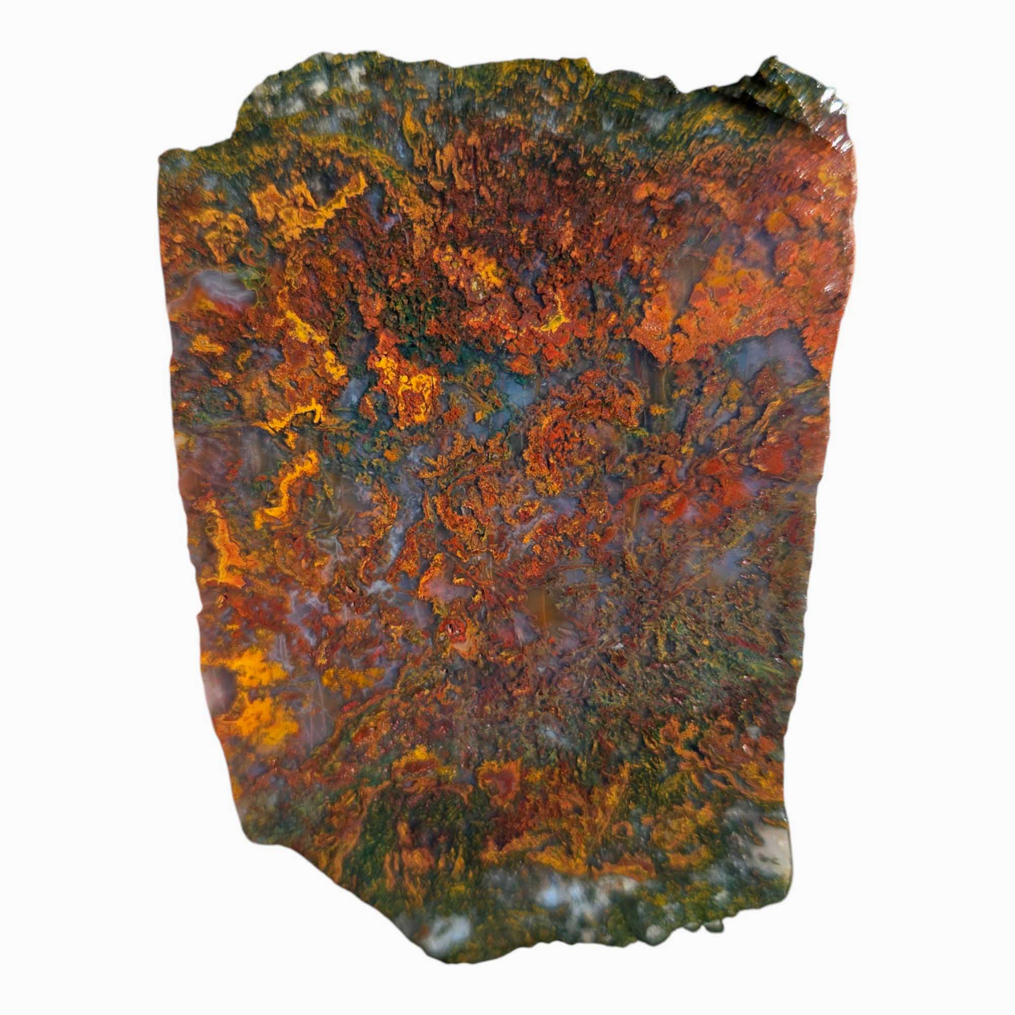 Apple Valley Moss Agate Slab Lapidary Stone Slice Cut Rock Jasp-Agate