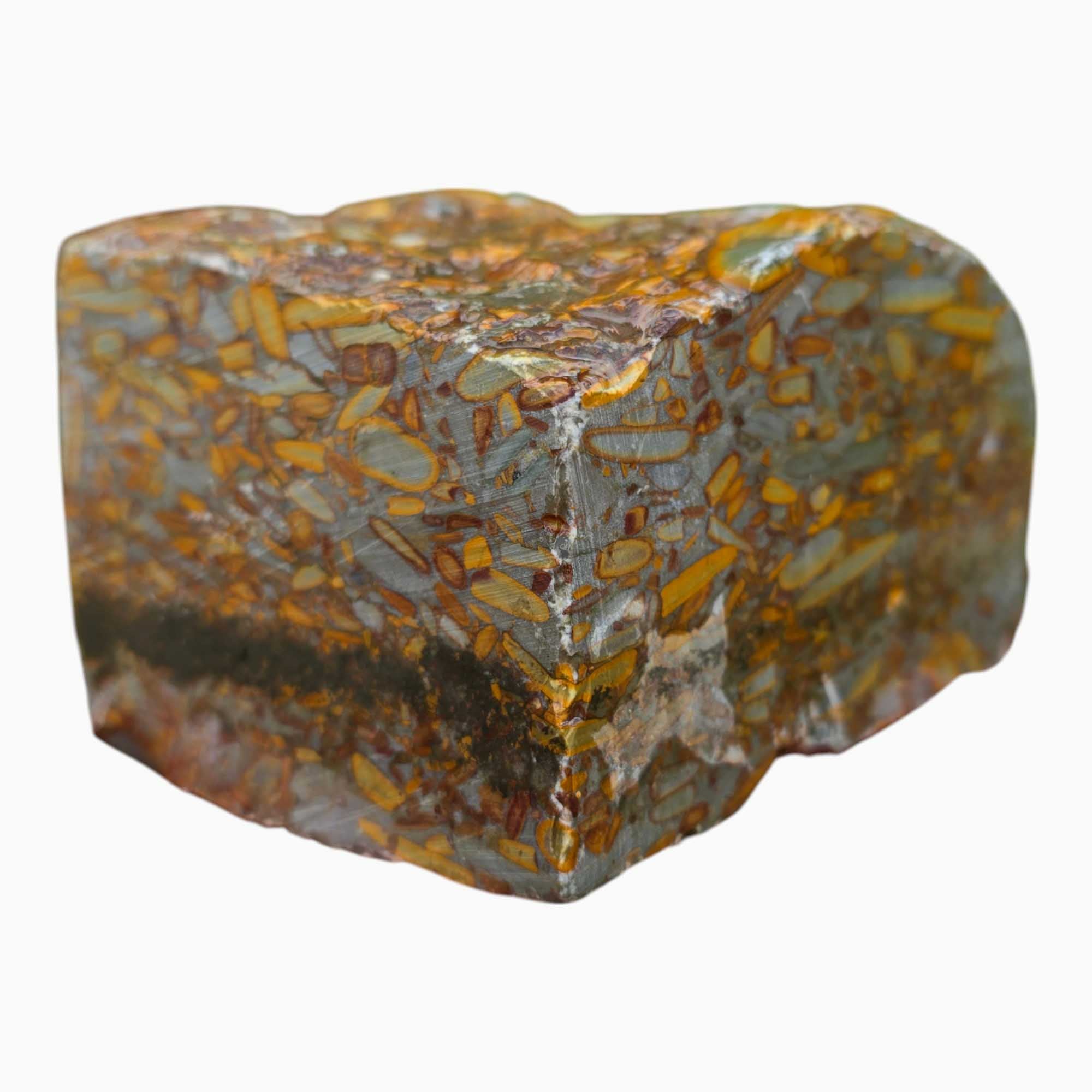 Bamboo Jasper Lapidary Cutting Rough Chunk Stone Cut Face