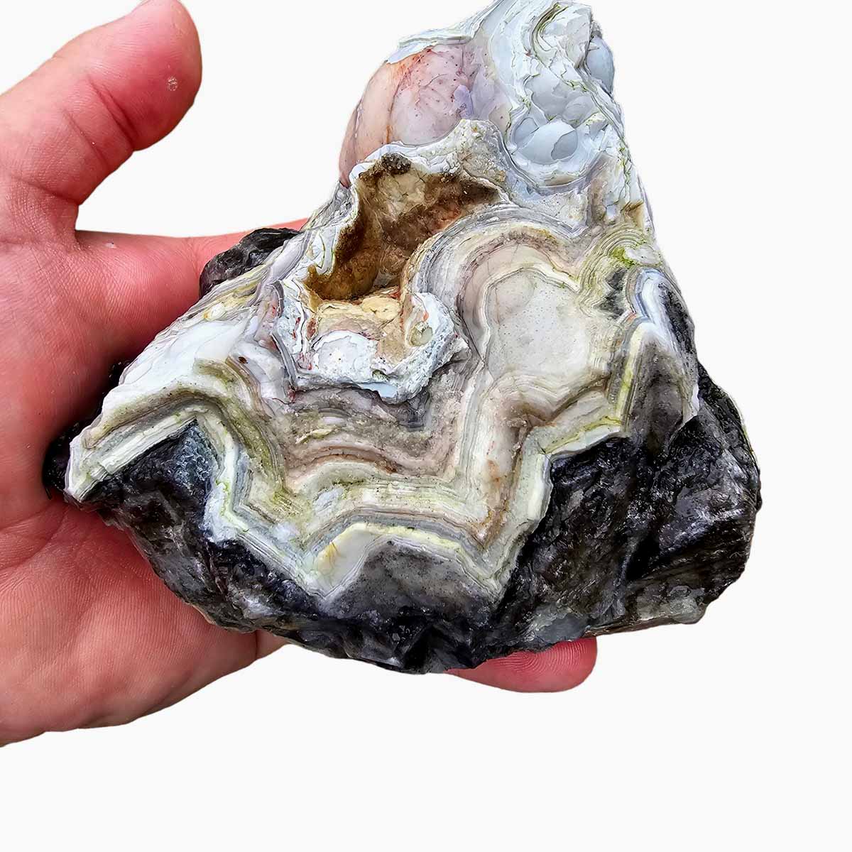 Old Vein Lace Agate Lapidary Rough Chunk