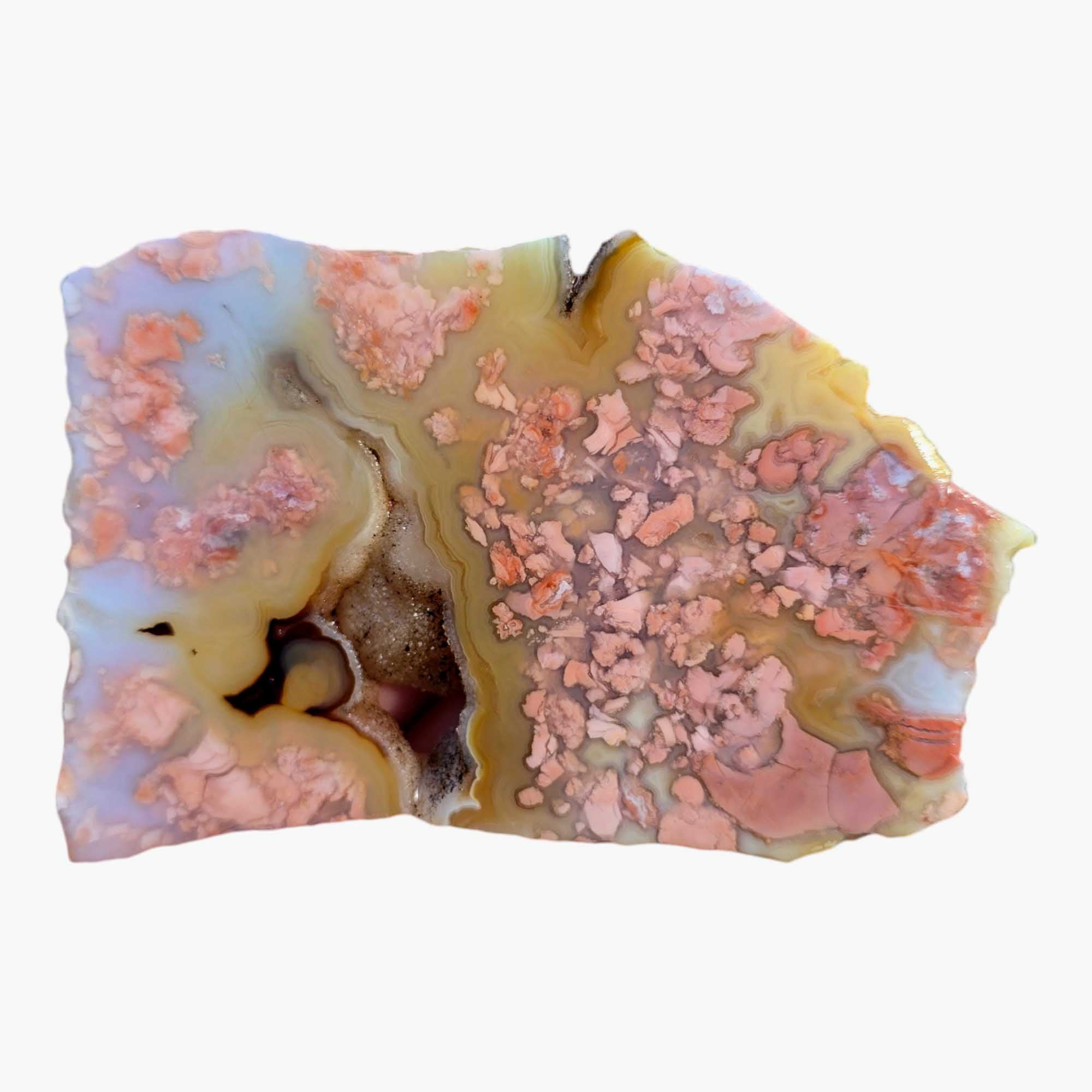 Cotton Candy Agate Slab Lapidary Stone Slice Cut Rock
