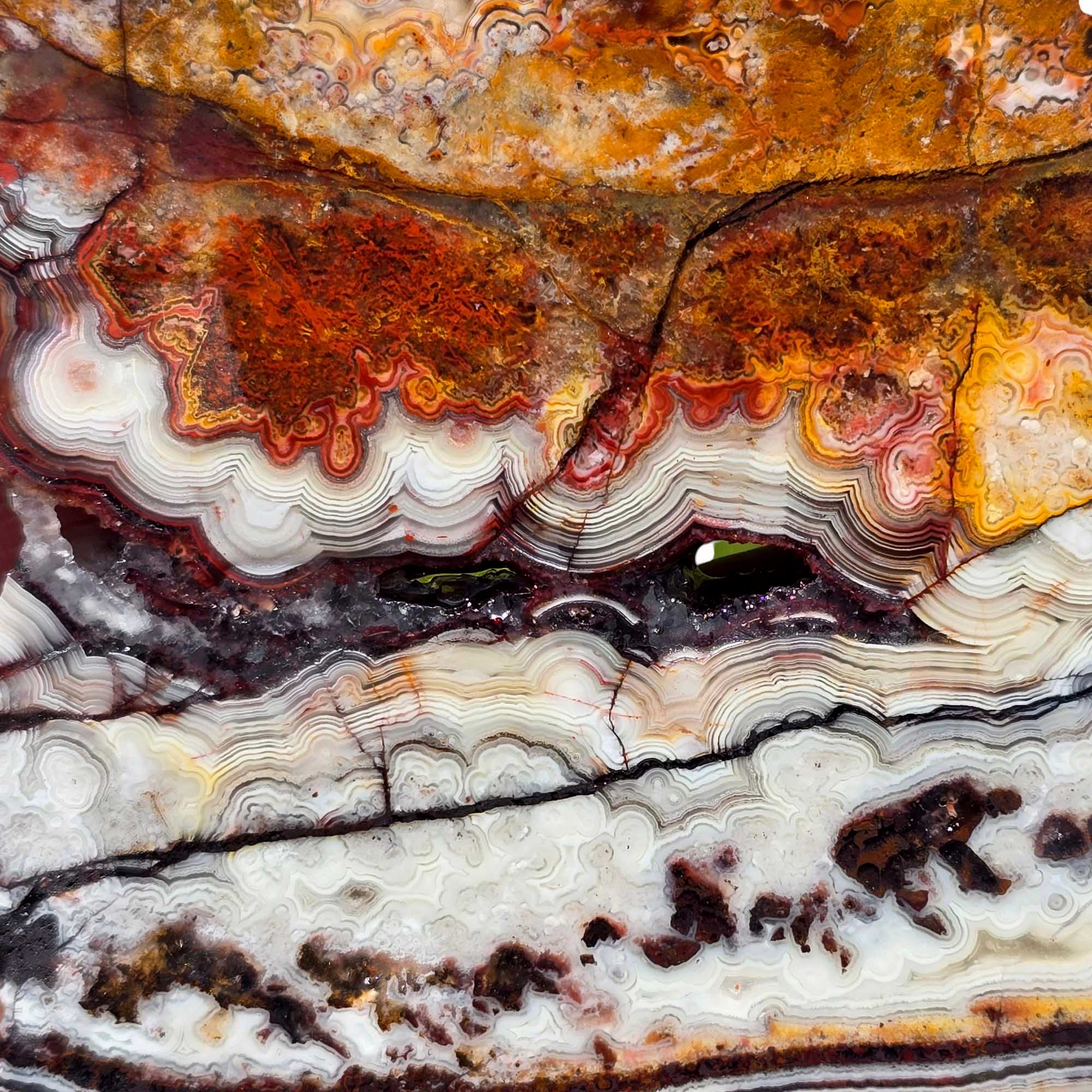 Crazy Lace Agate Slab Lapidary Stone Slice Cut Rock