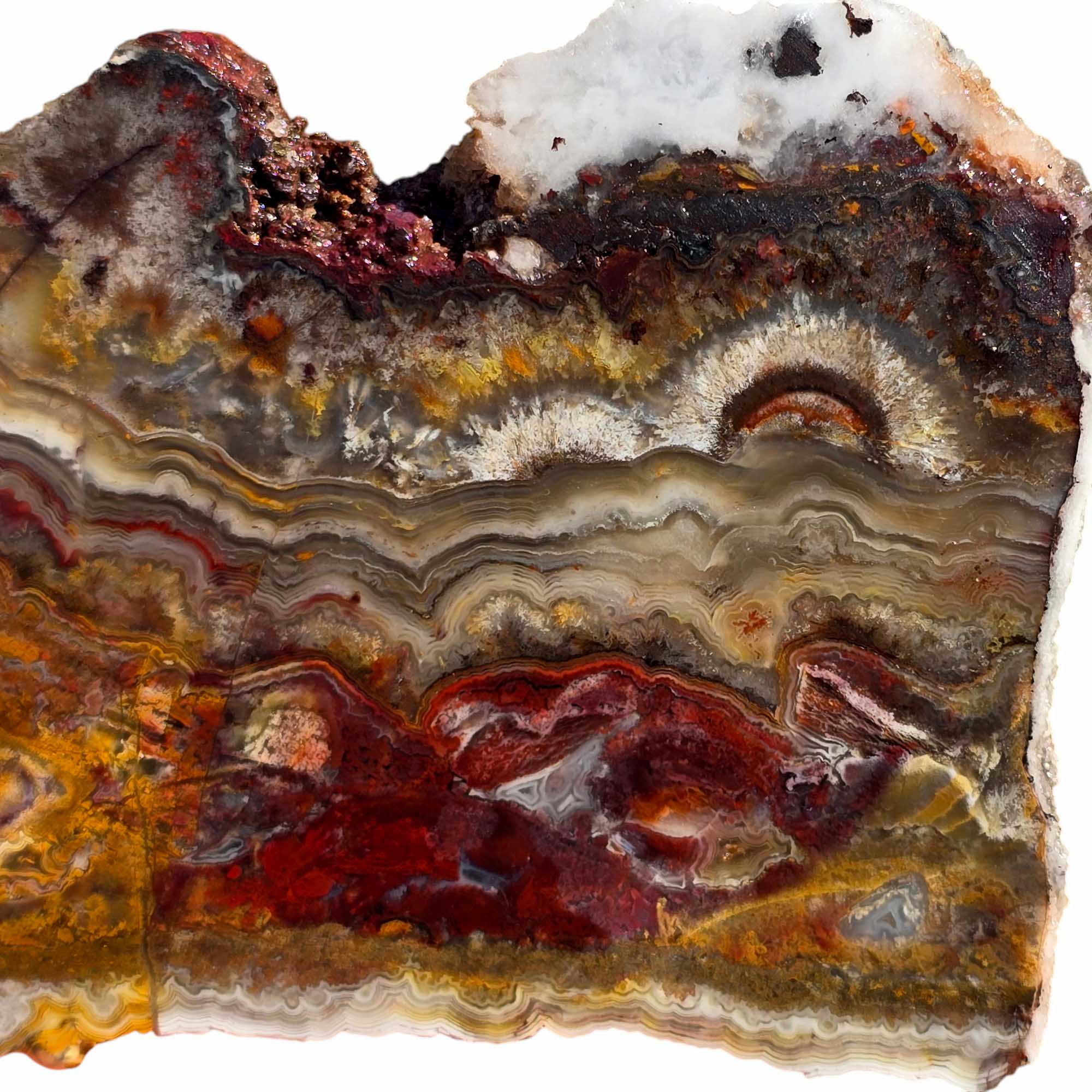 Crazy Lace Agate Slab Lapidary Stone Slice Cut Rock