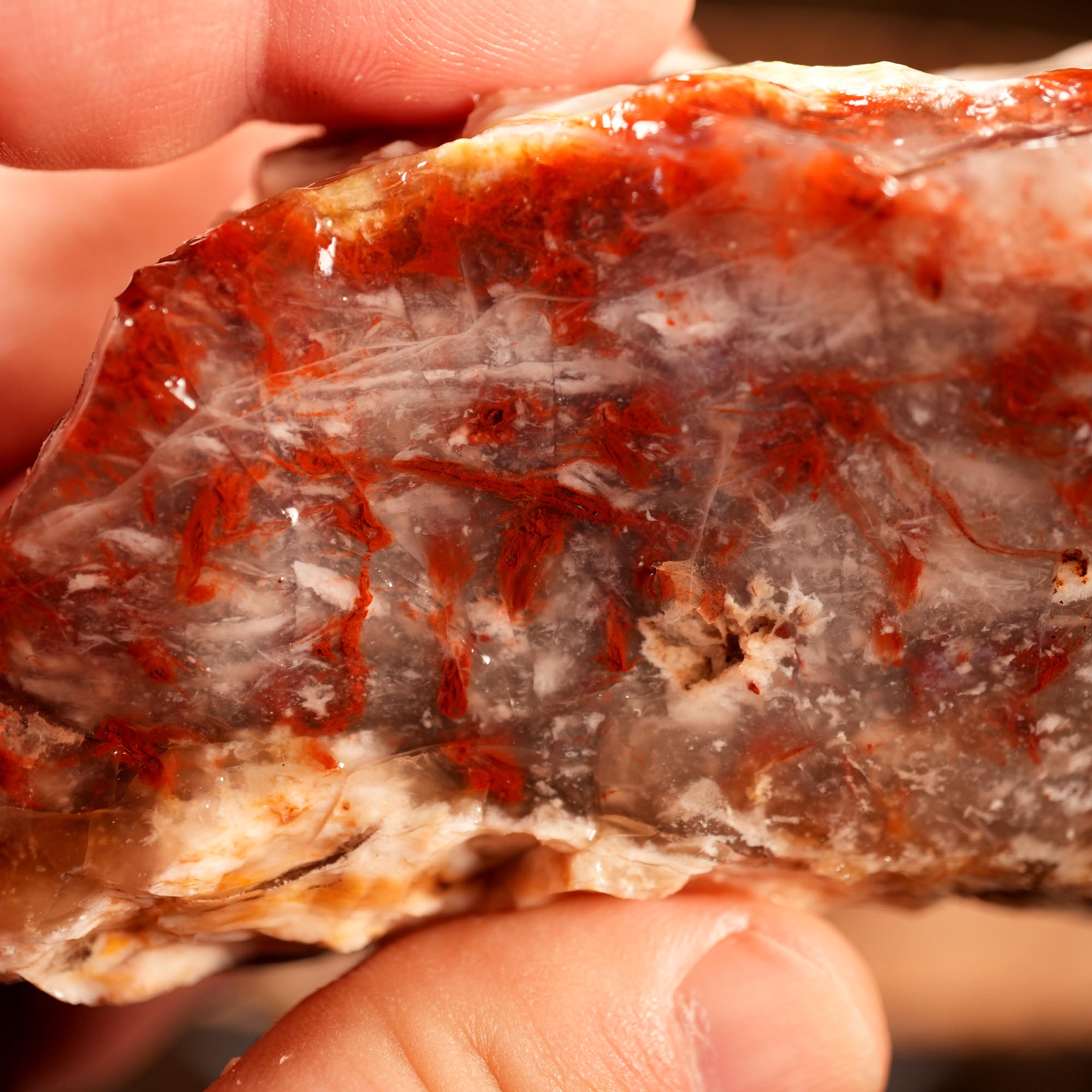 Kramer Hills Agate Flatrate - Bright Red Cutting Rough California