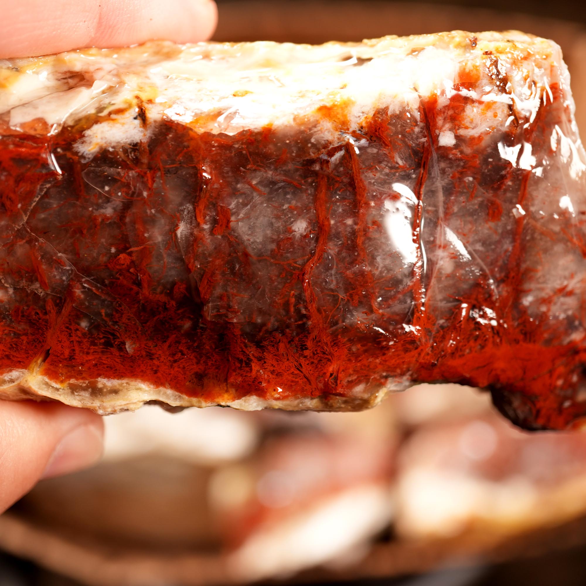 Kramer Hills Agate Flatrate - Bright Red Cutting Rough California