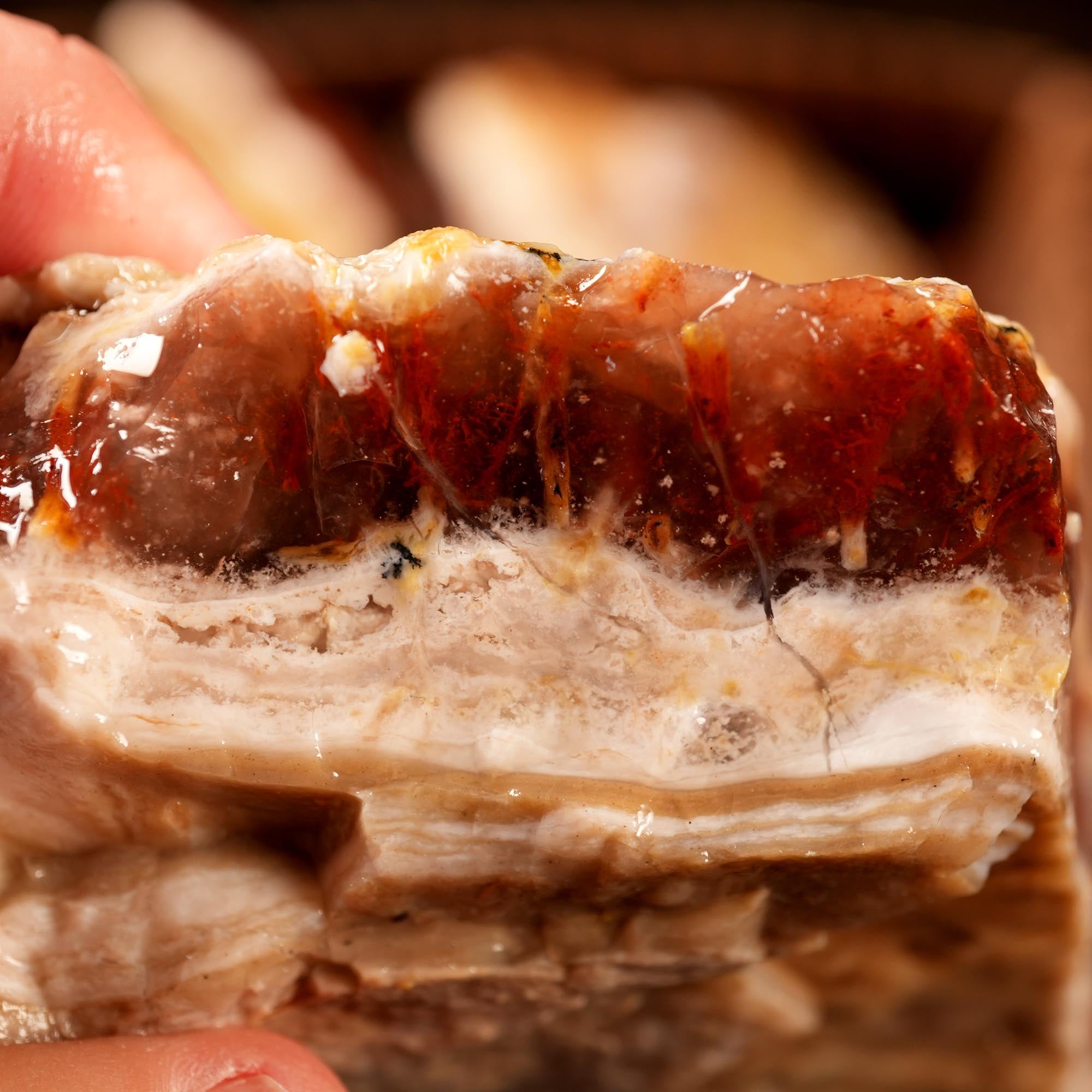 Kramer Hills Agate Flatrate - Bright Red Cutting Rough California