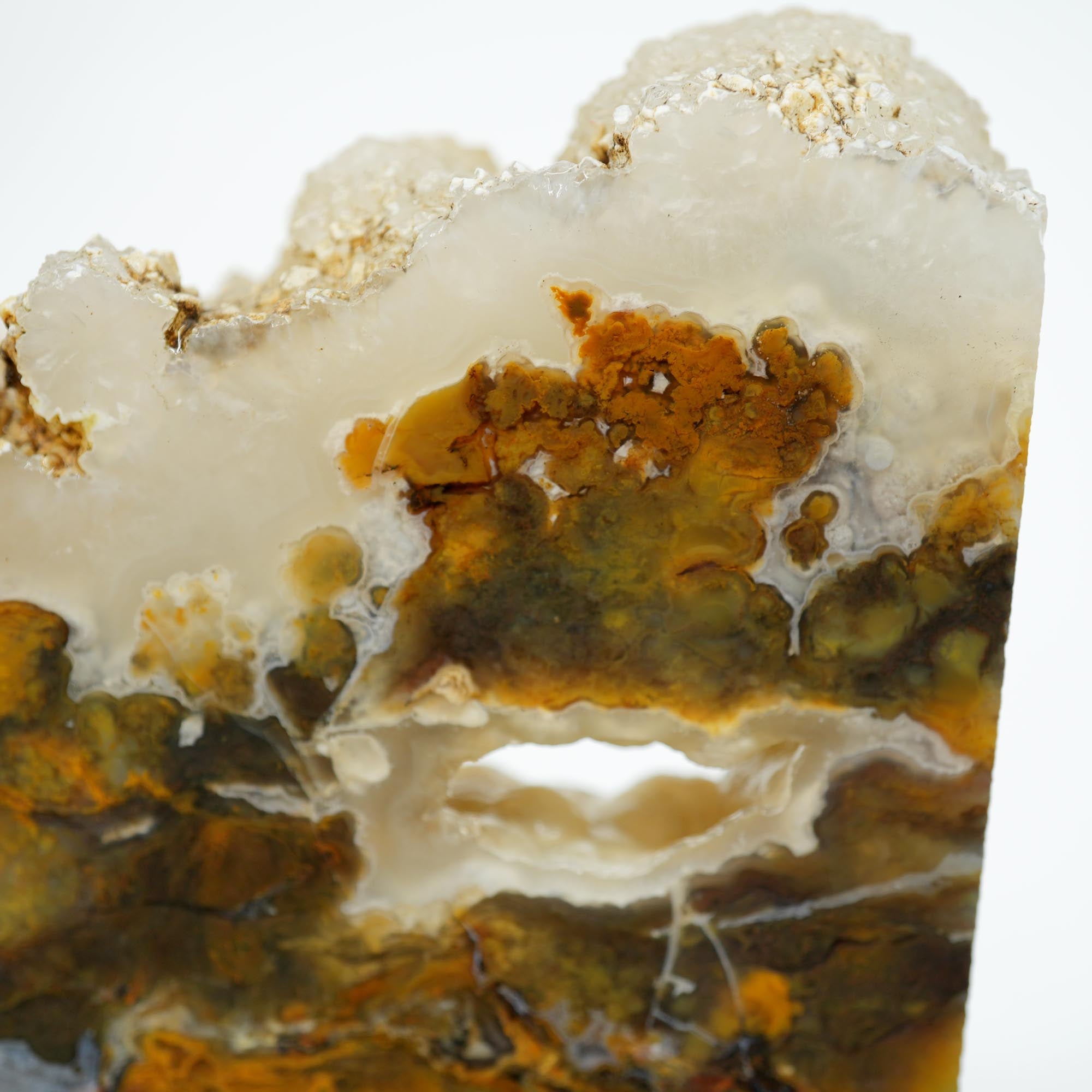 Jumpin Jeep Plume Agate Endcut - Oil Paint Pattern Quartz Druzy
