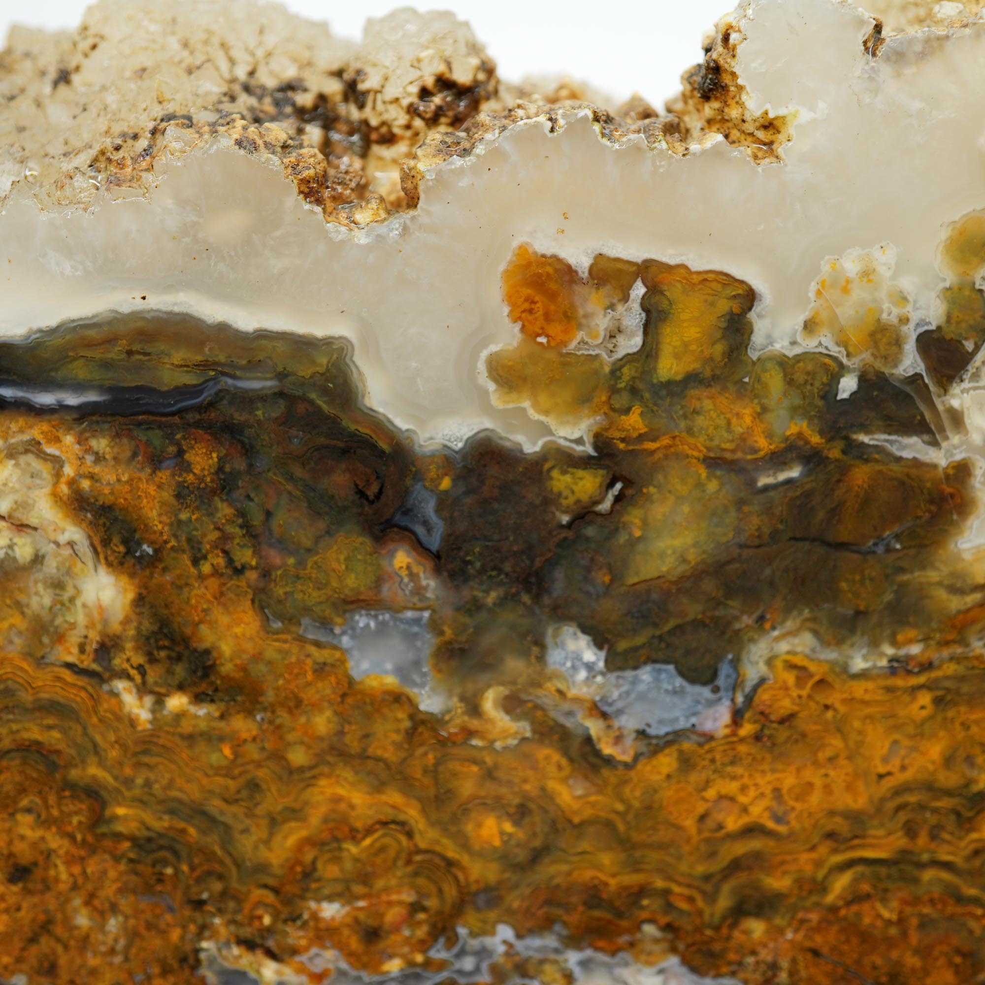 Jumpin Jeep Plume Agate Endcut - Oil Paint Pattern Quartz Druzy