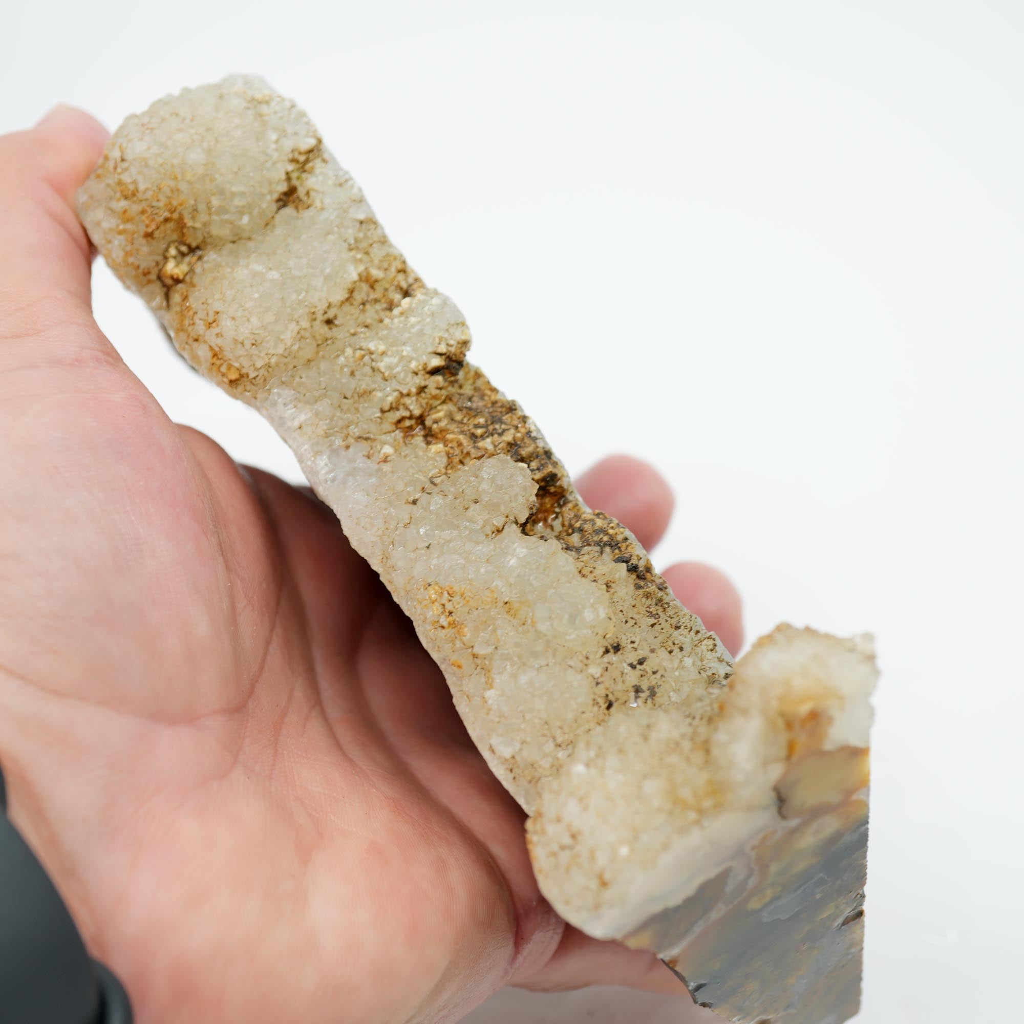 Jumpin Jeep Plume Agate Endcut - Oil Paint Pattern Quartz Druzy