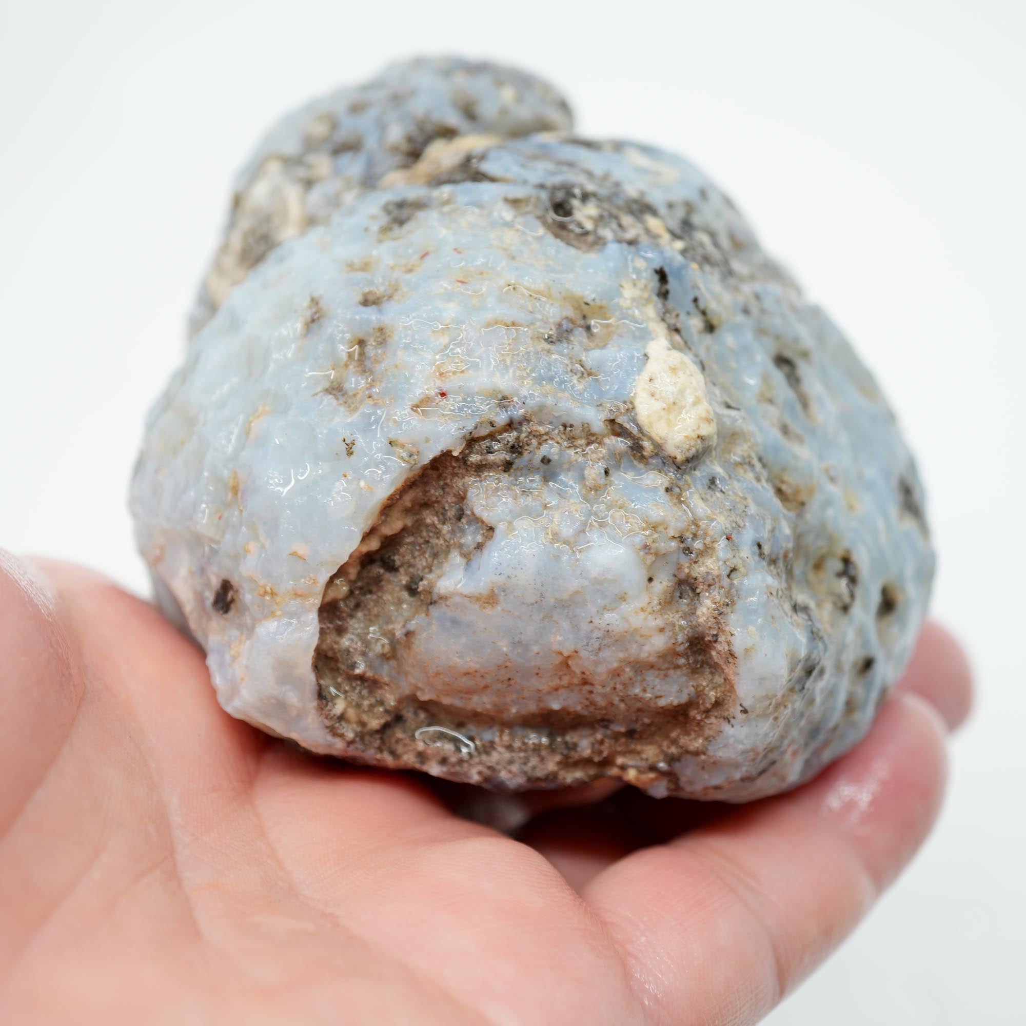 Solid Coconut Geode Rough - Blue Agate to the Surface Las Choyas