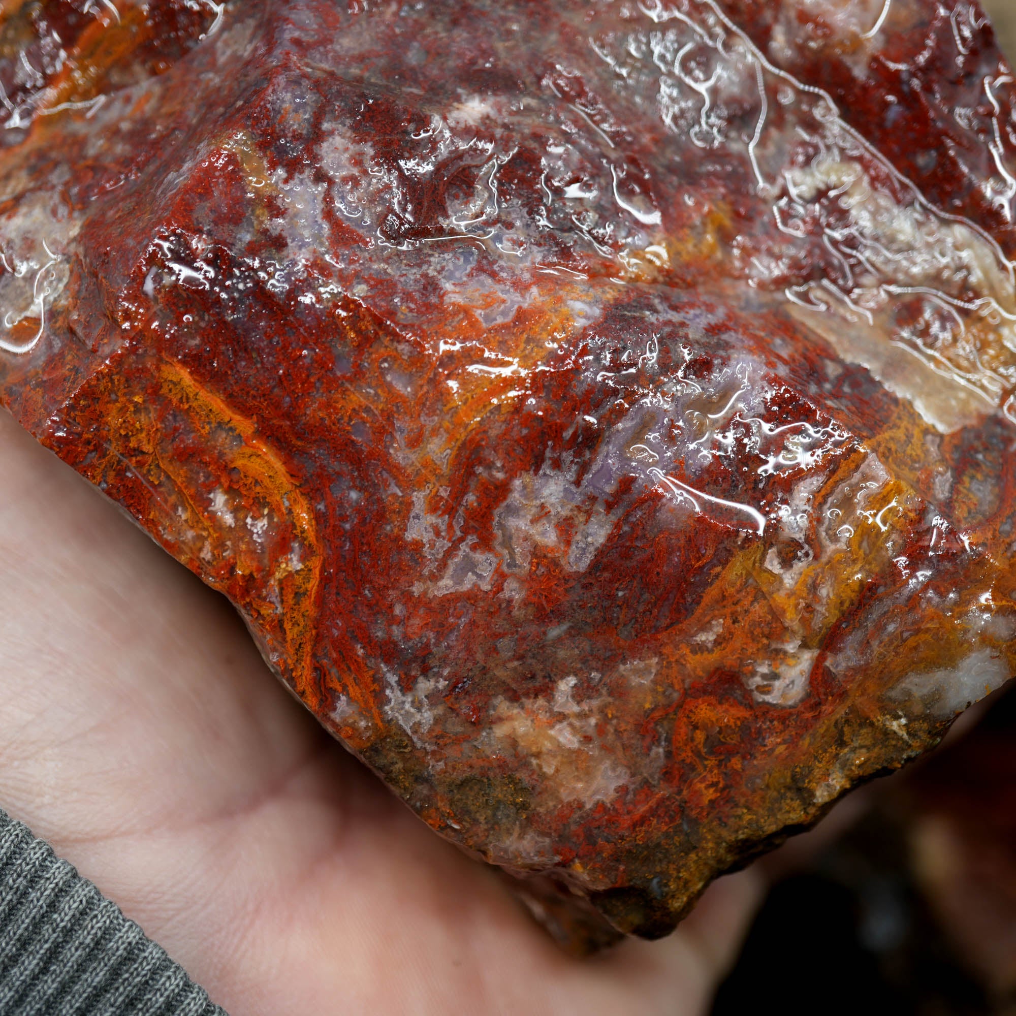 Agua Nueva Moss Agate Red Golden Well-Defined Moss Pattern #F368-Photo11