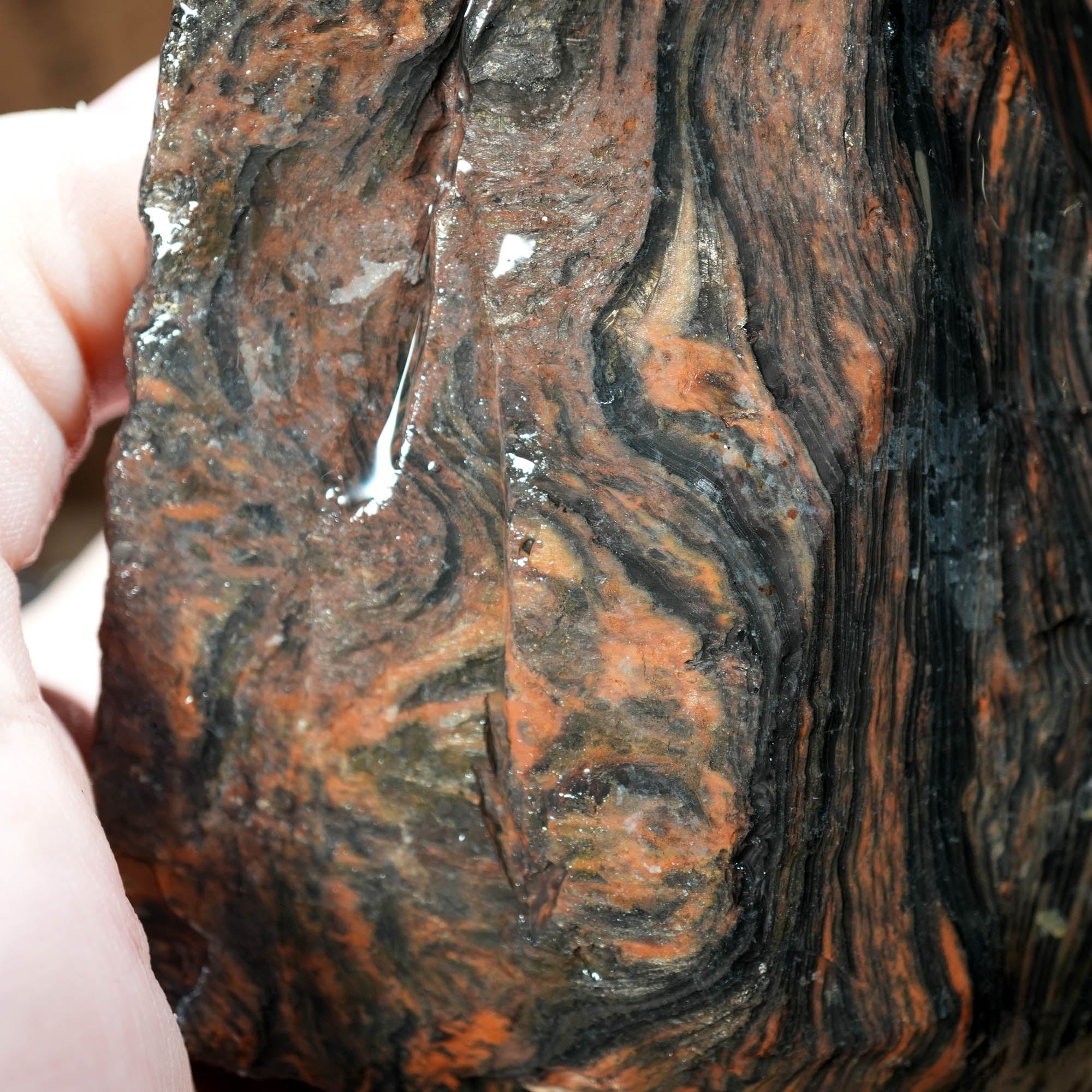 Tri-Flow Obsidian Cutting Rough – Mahogany Flow Patterns Glass Butte #F369-Photo4