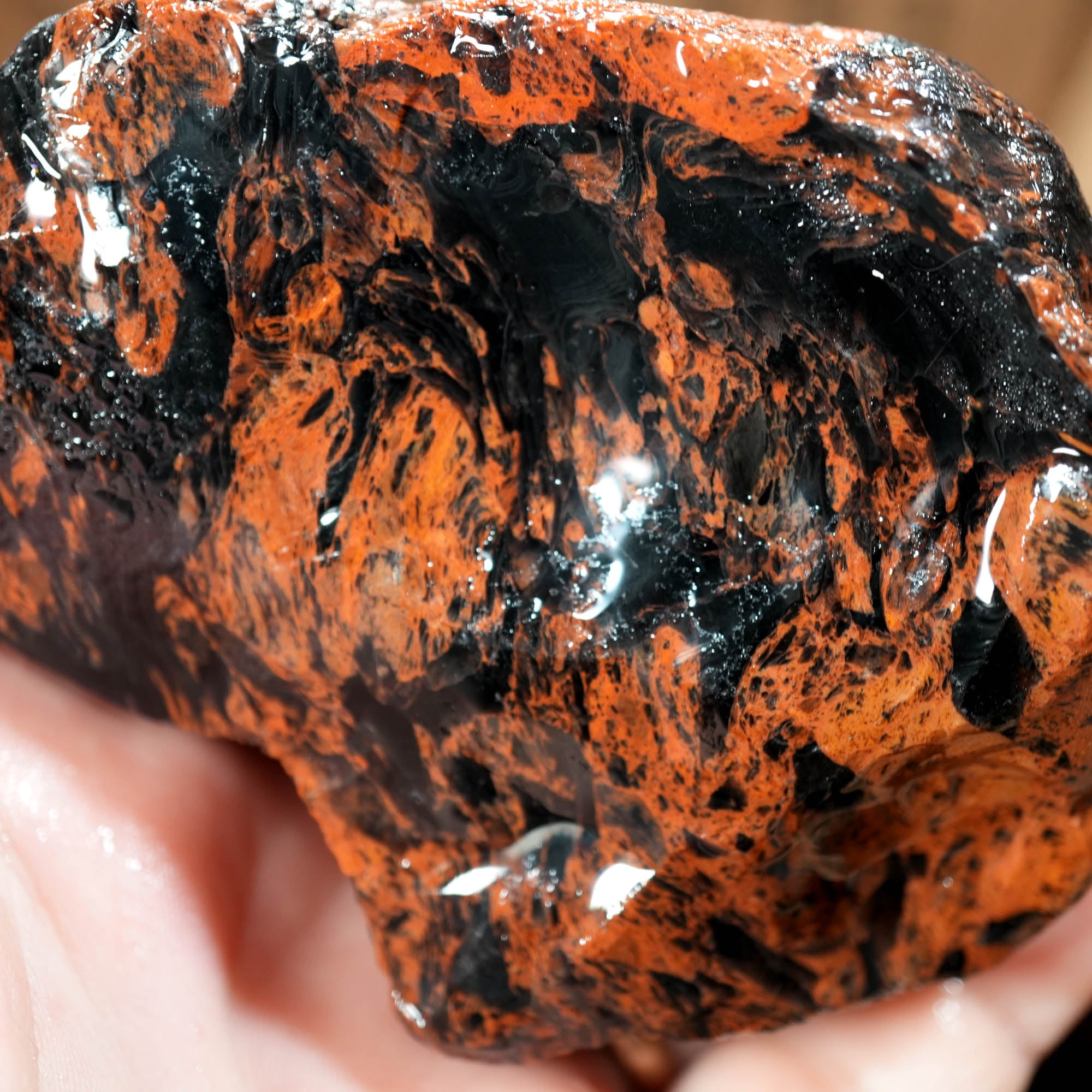 Tri-Flow Obsidian Cutting Rough – Mahogany Flow Patterns Glass Butte #F369-Photo5