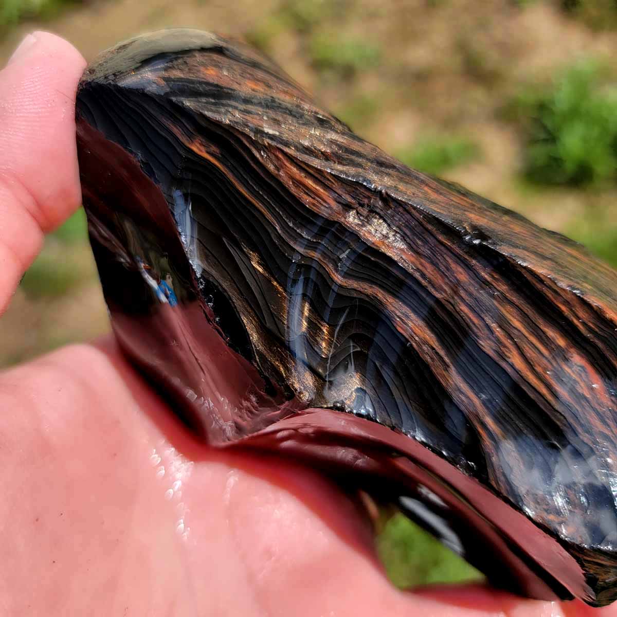 Obsidaian R6 RARE Fire Obsidian Rough Chunk!