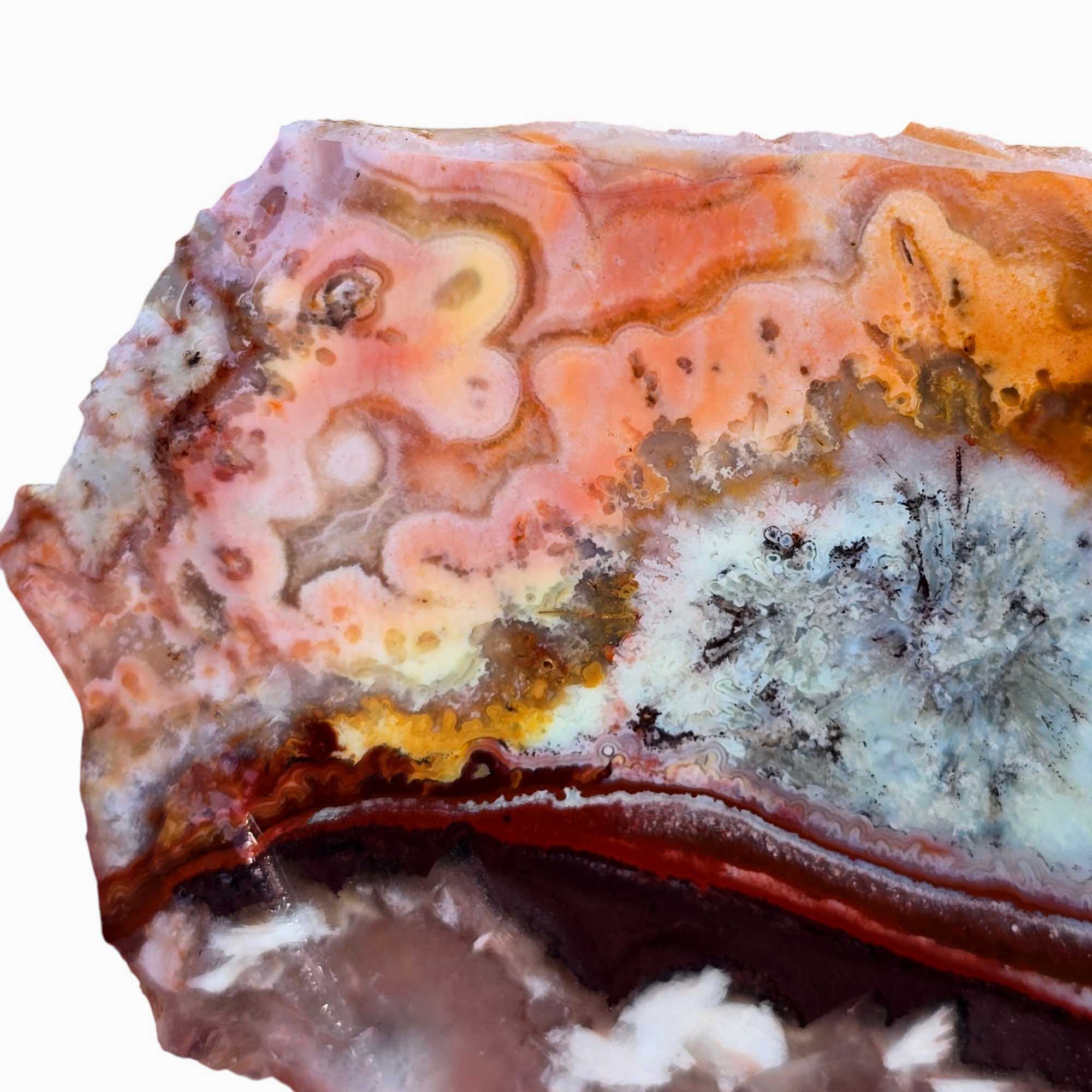 Flor de Durazno Flower of Peach Lace Agate Slab Lapidary Stone Slab
