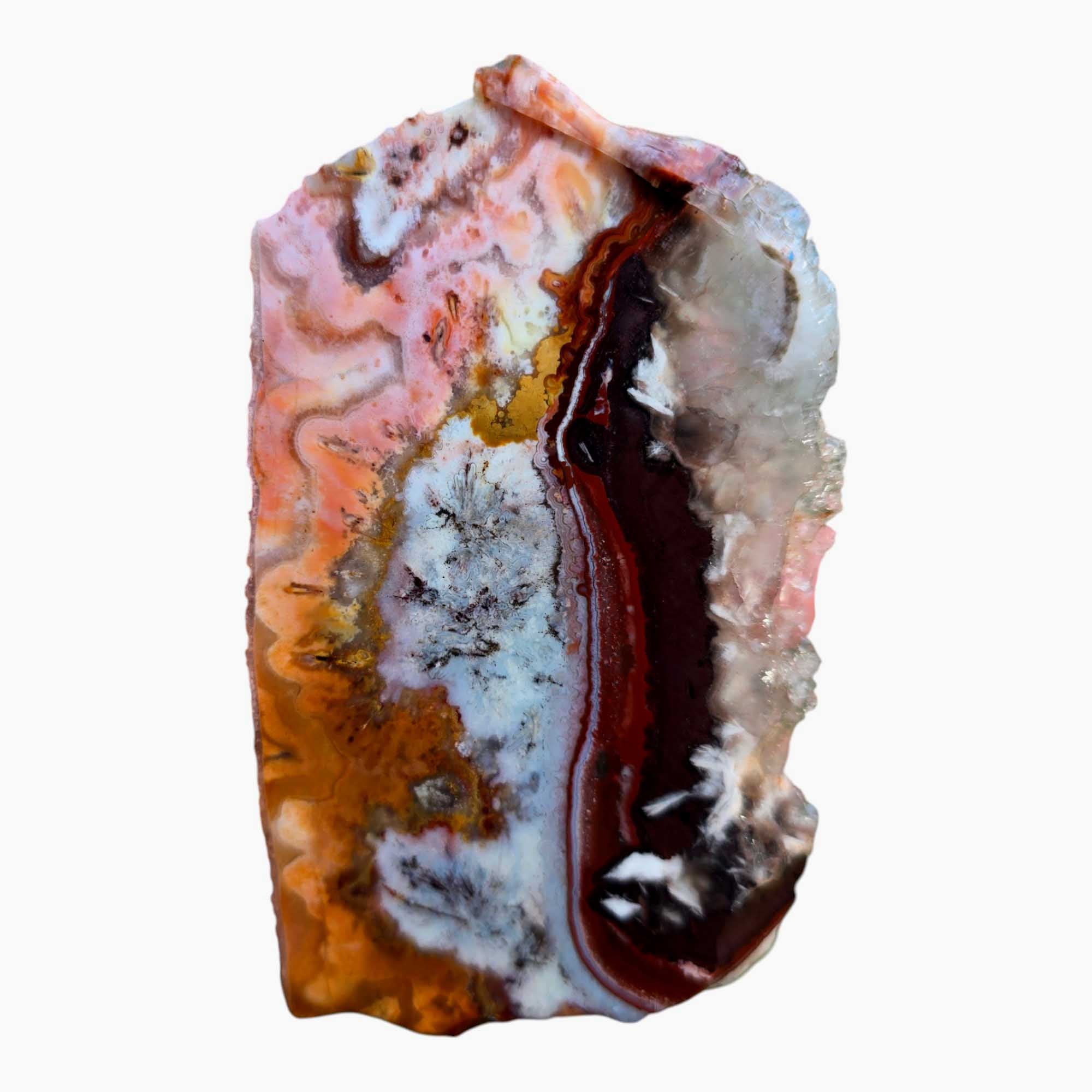 Flor de Durazno Flower of Peach Lace Agate Slab Lapidary Stone Slab