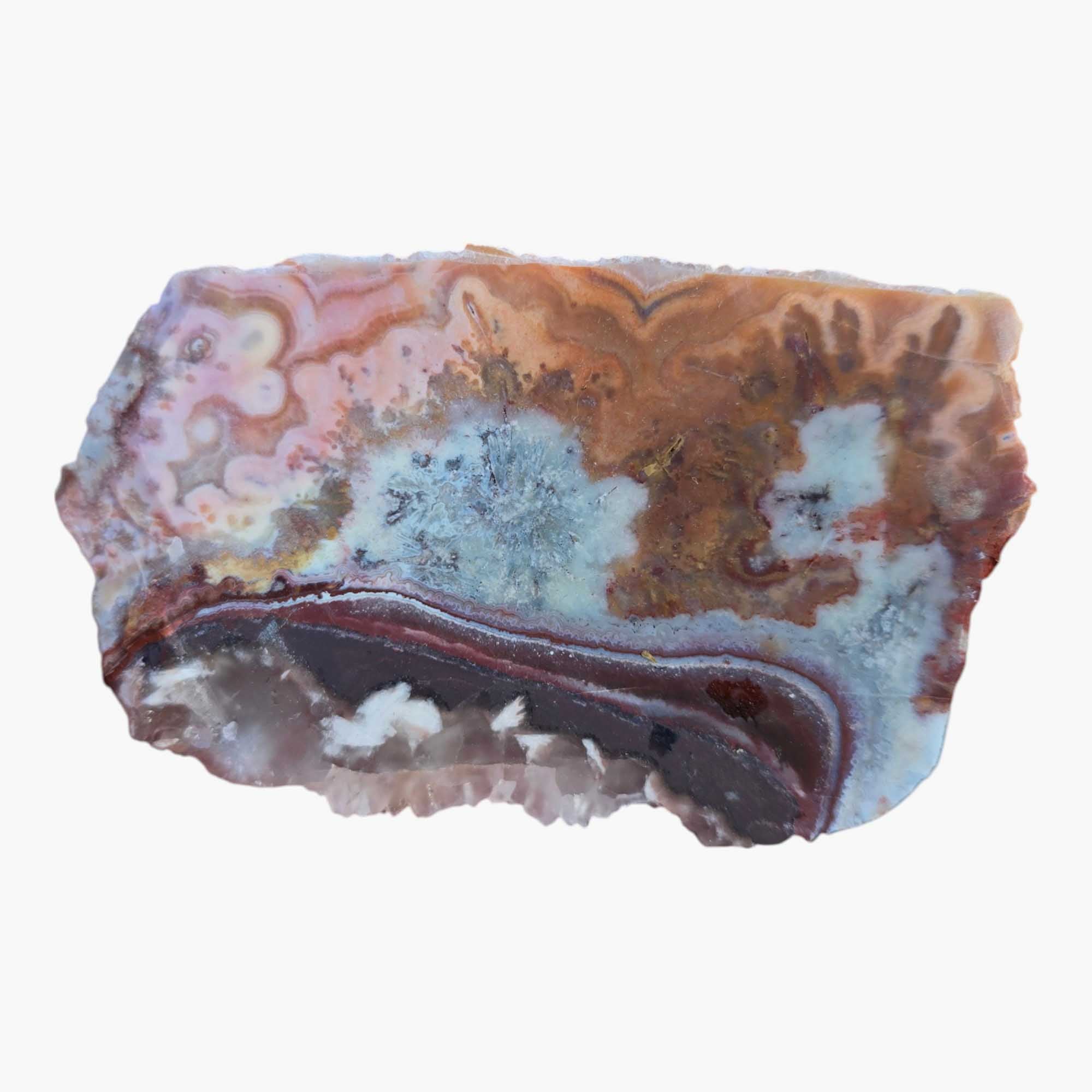 Flor de Durazno Flower of Peach Lace Agate Slab Lapidary Stone Slab