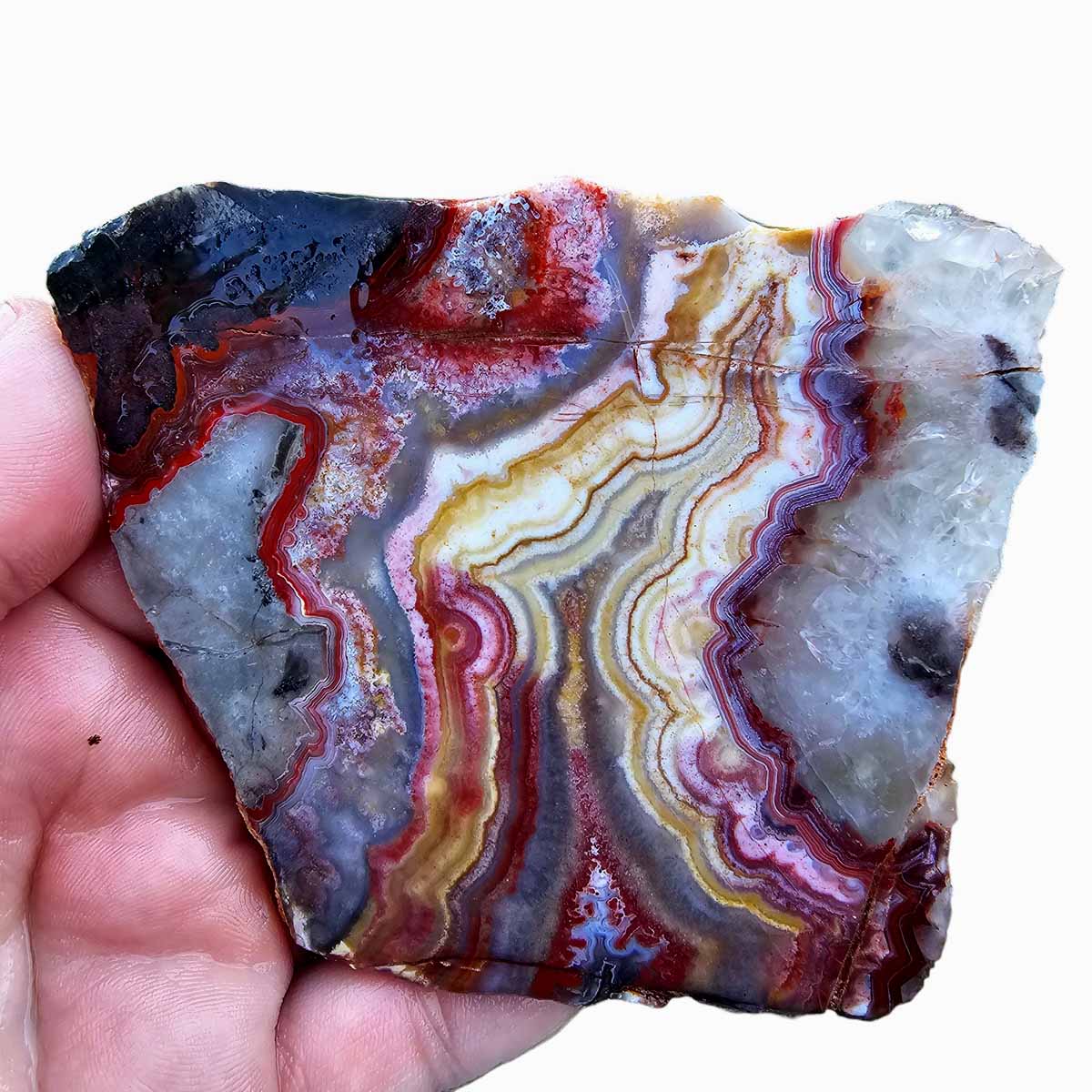 Flor de Durazno Flower of Peach Lace Agate Slab  Lapidary Stone Slab