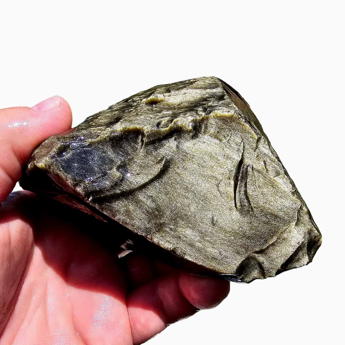 Mexican Gold Sheen Obsidian Lapidary Cutter Rough Chunk