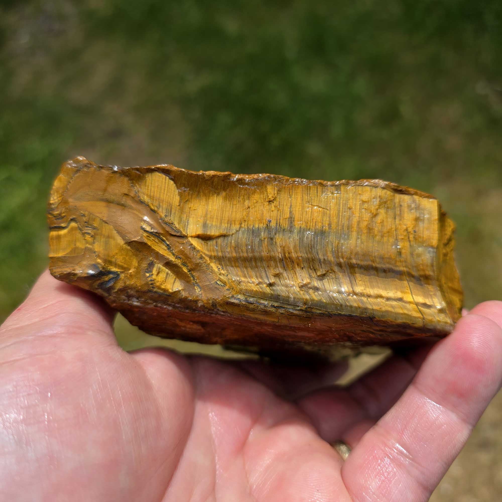 Golden Tiger Eye Cutting Rough Flatrate Lapidary Stone